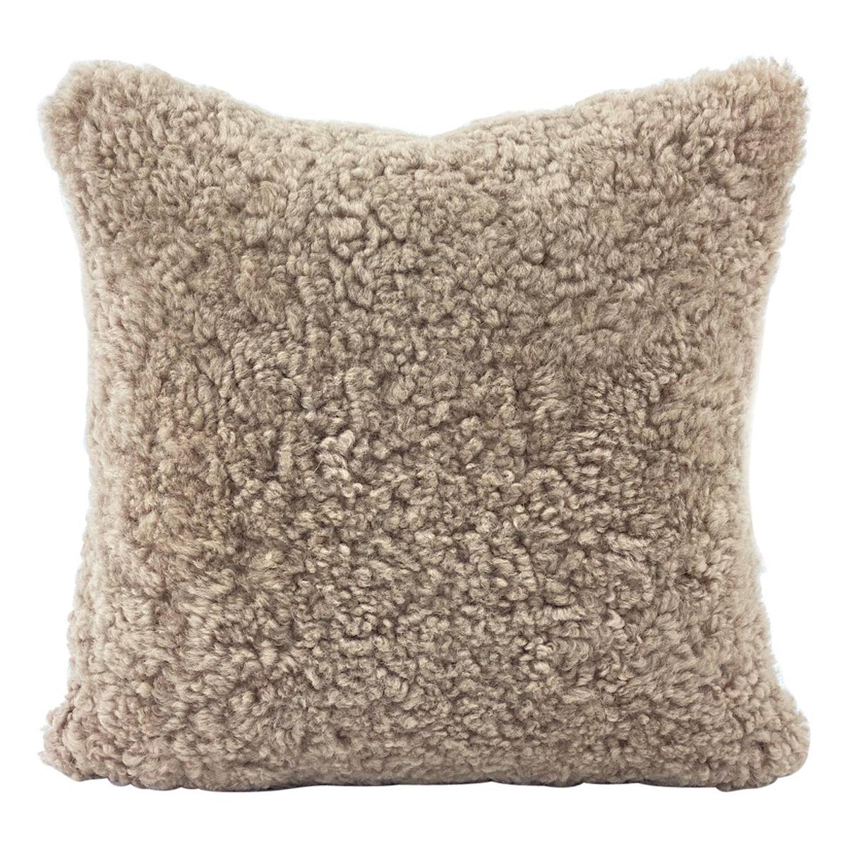 Shearling Sheepskin Pillow, Hazelnut Brown