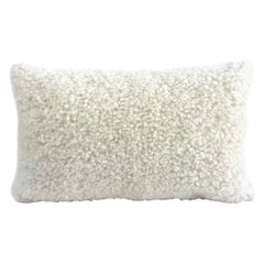 Vintage Sheepskin Shearling Pillow Lumbar - White 35*60cm  14*24"