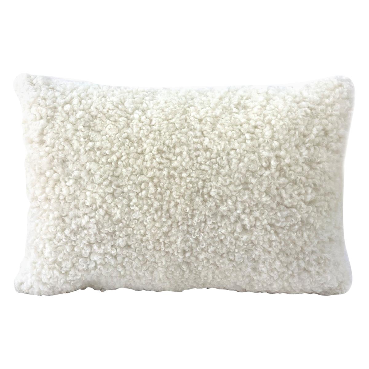 Sheepskin  Shearling Pillow Rectangle - White 35x50cm  14x20" For Sale