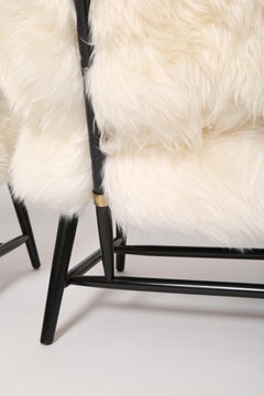 TeVe Chairs, a Pair by Alf Svensson in shearling