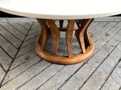 Sheath of Wheat Rosewood, Chrome and Marble Coffee Table