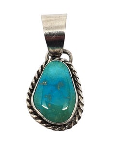 Sheena Jack Sterling Silver Turquoise Pendant #20774