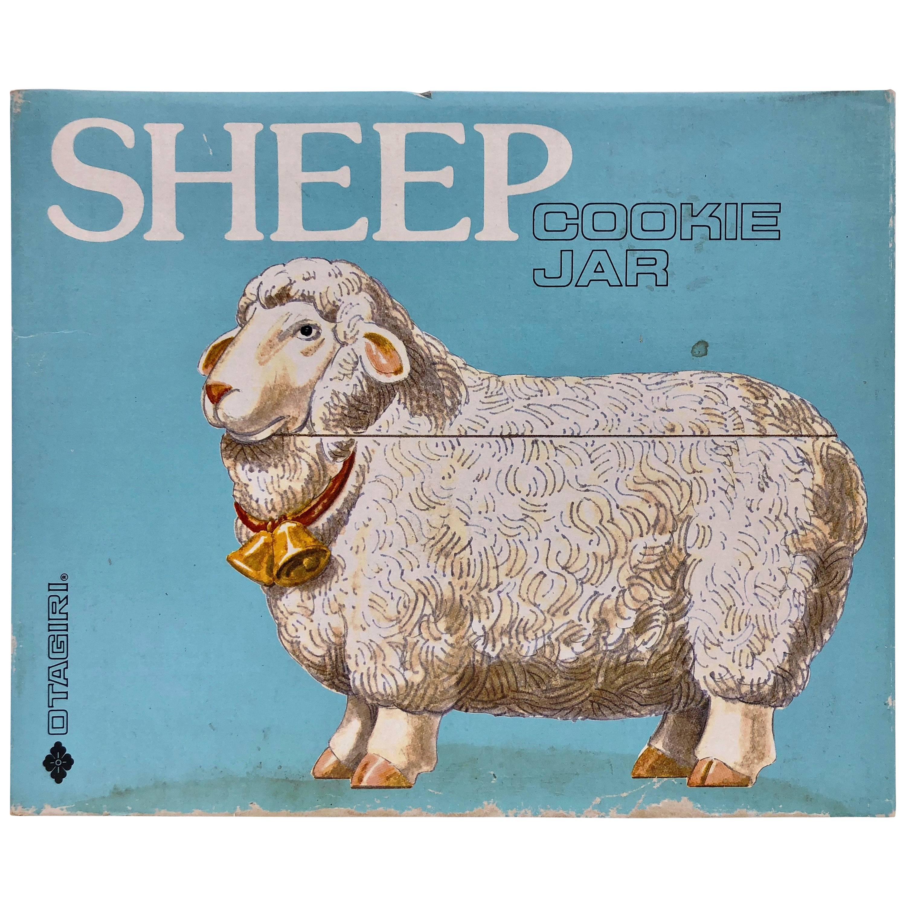 Sheep Ceramic Cookie Jar Handcrafted by Otagiri, Japan, 1984 in It's Box For Sale