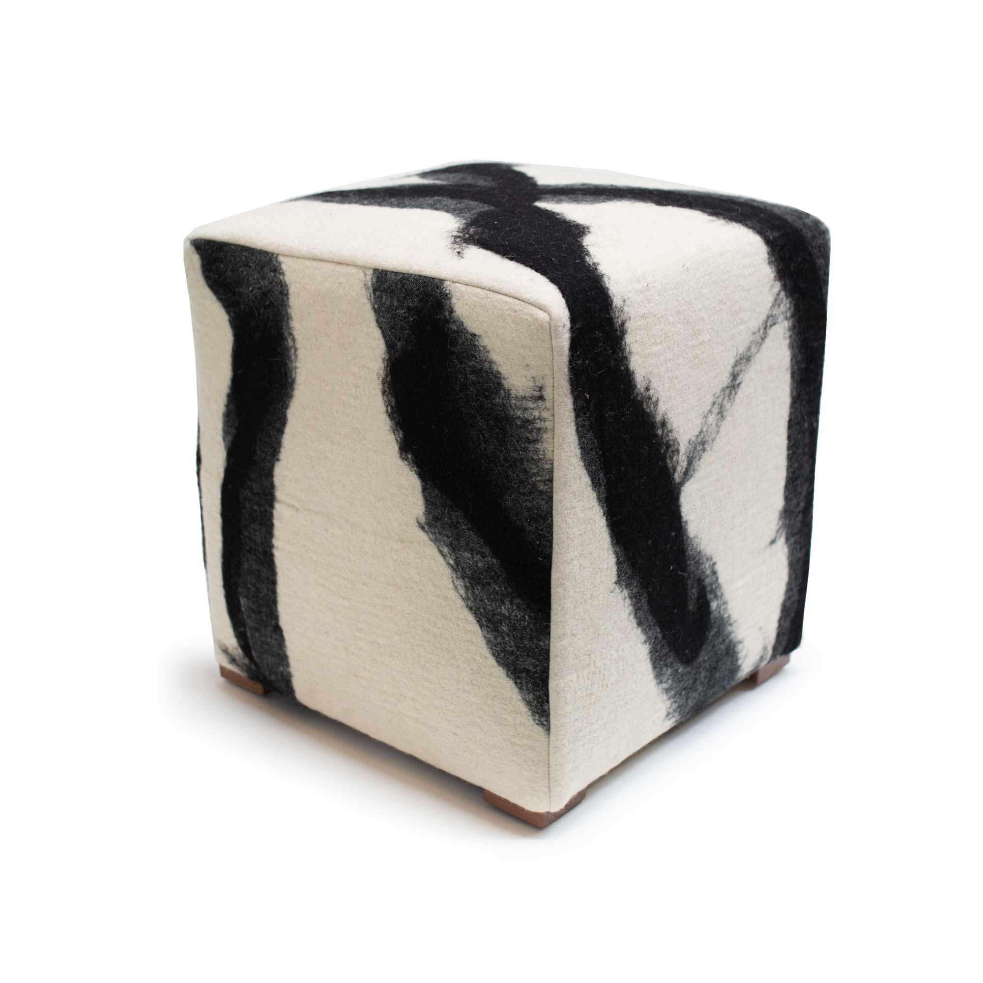 Sheep Cube in Redwood & Grey, Felted Wool by JG Switzer For Sale 5