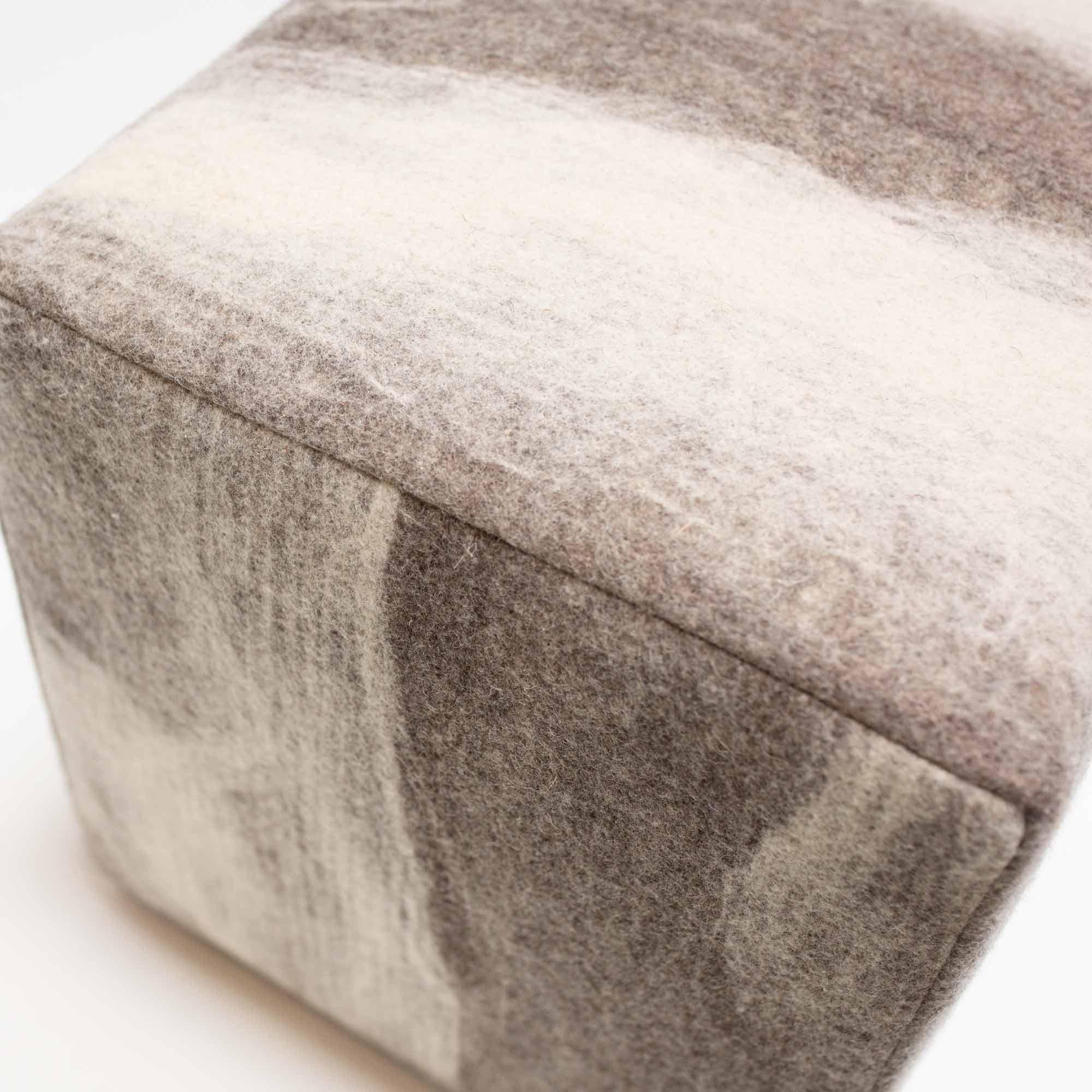 Sheep Cube in Redwood & Grey, Felted Wool by JG Switzer For Sale 2