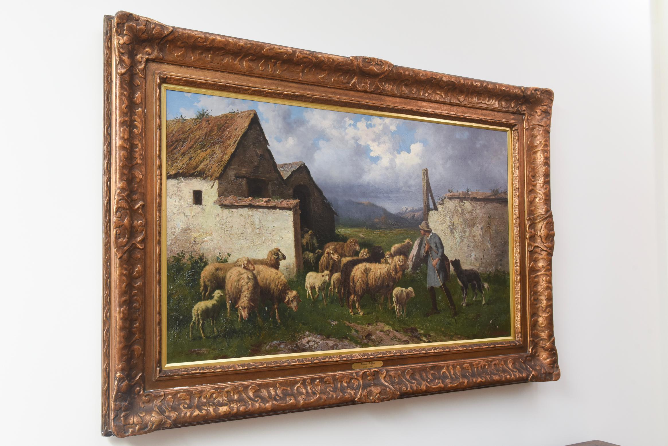 19th Century Sheep Herder Painting, by John (Giovanni) Califano For Sale