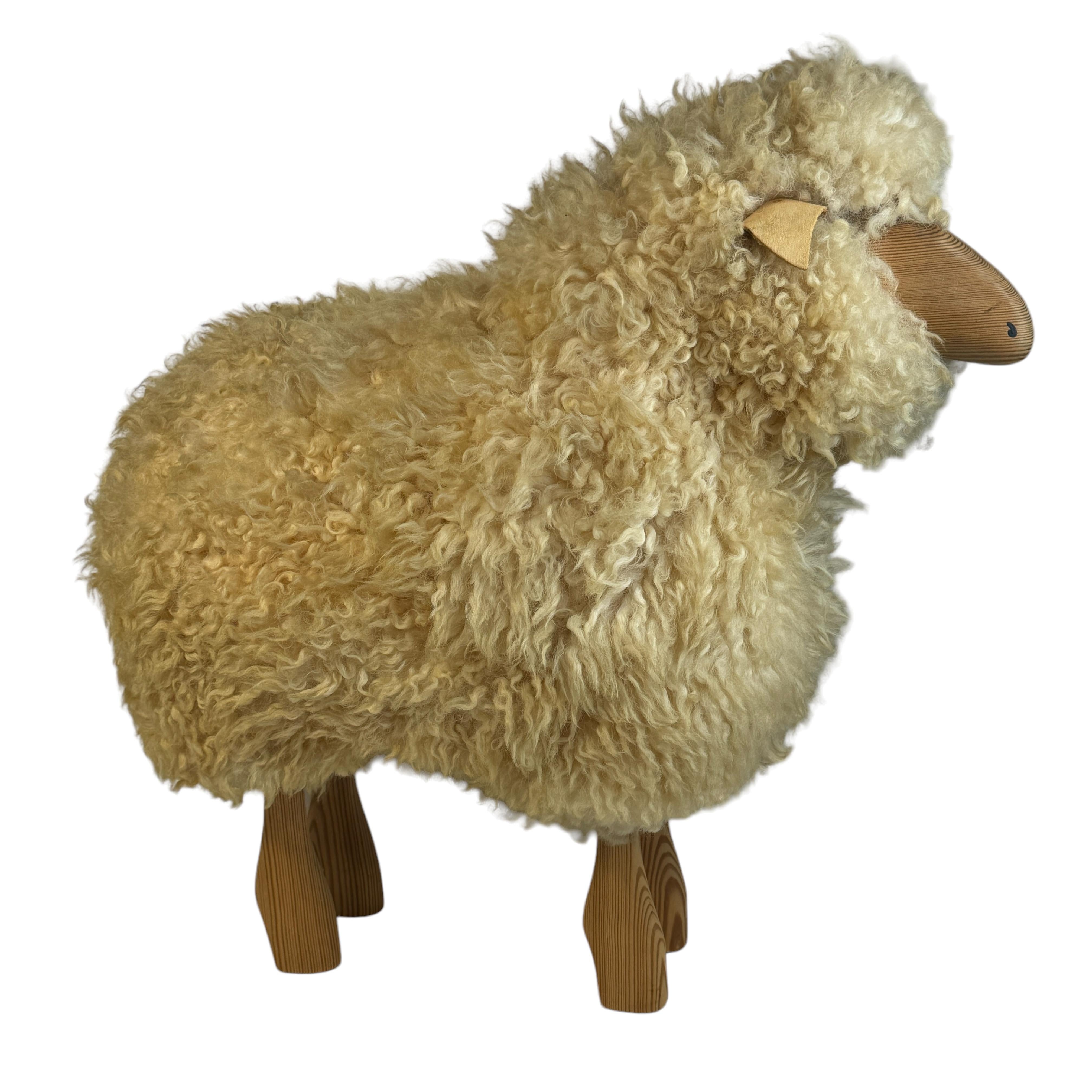 Modern Sheep Lamb Sculpture Statue by Hanns-Peter Krafft for Meier, Vintage, 1970s