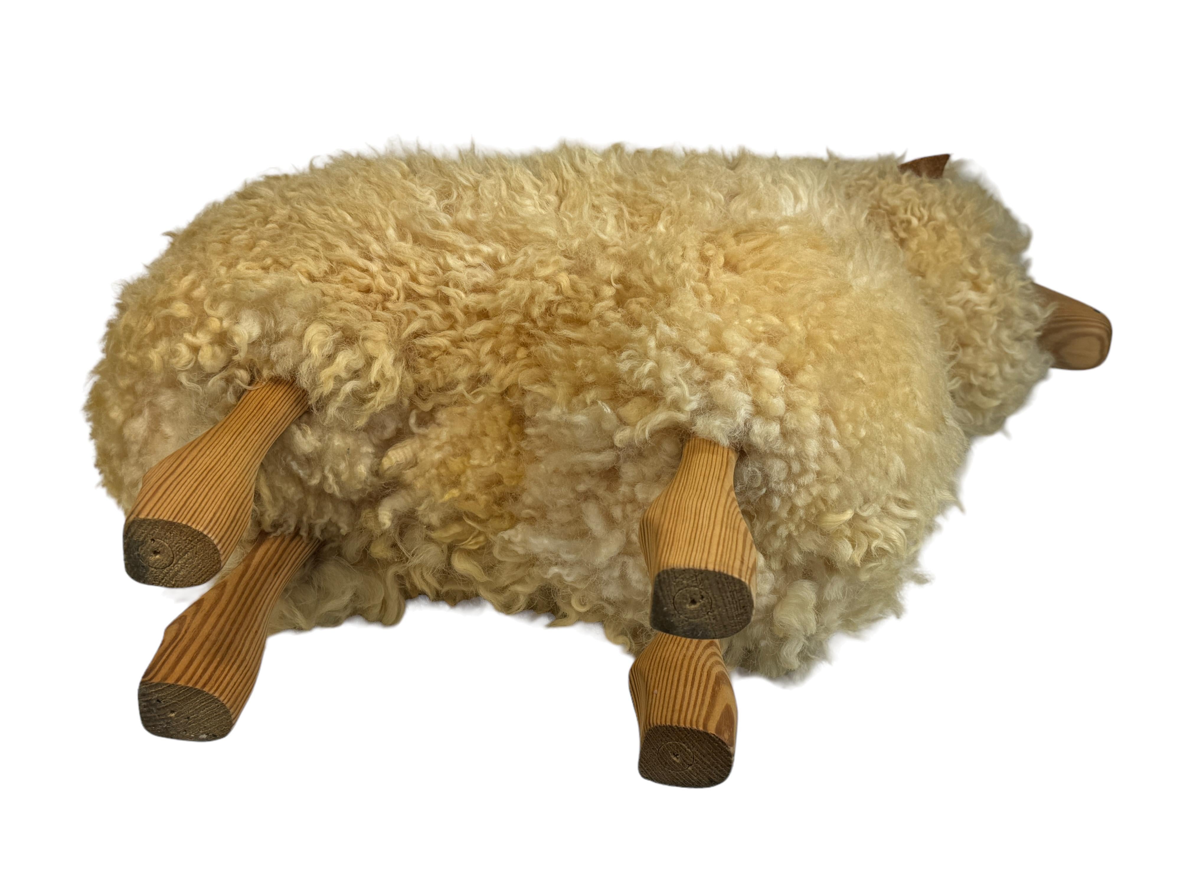 Late 20th Century Sheep Lamb Sculpture Statue by Hanns-Peter Krafft for Meier, Vintage, 1970s