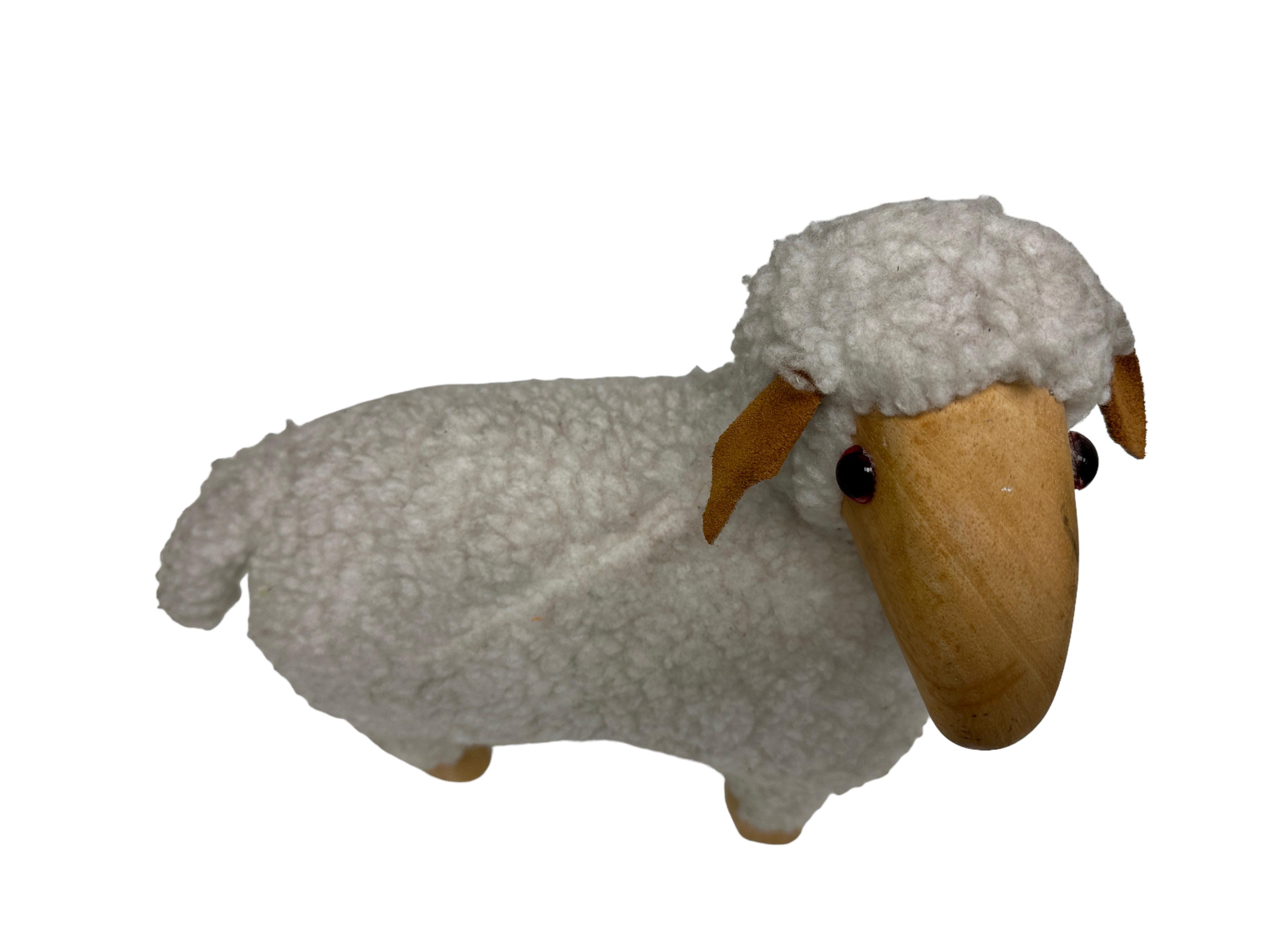 Hand-Crafted Sheep Lamb Sculpture Statue by Hanns-Peter Krafft for Meier, Vintage, 1980s