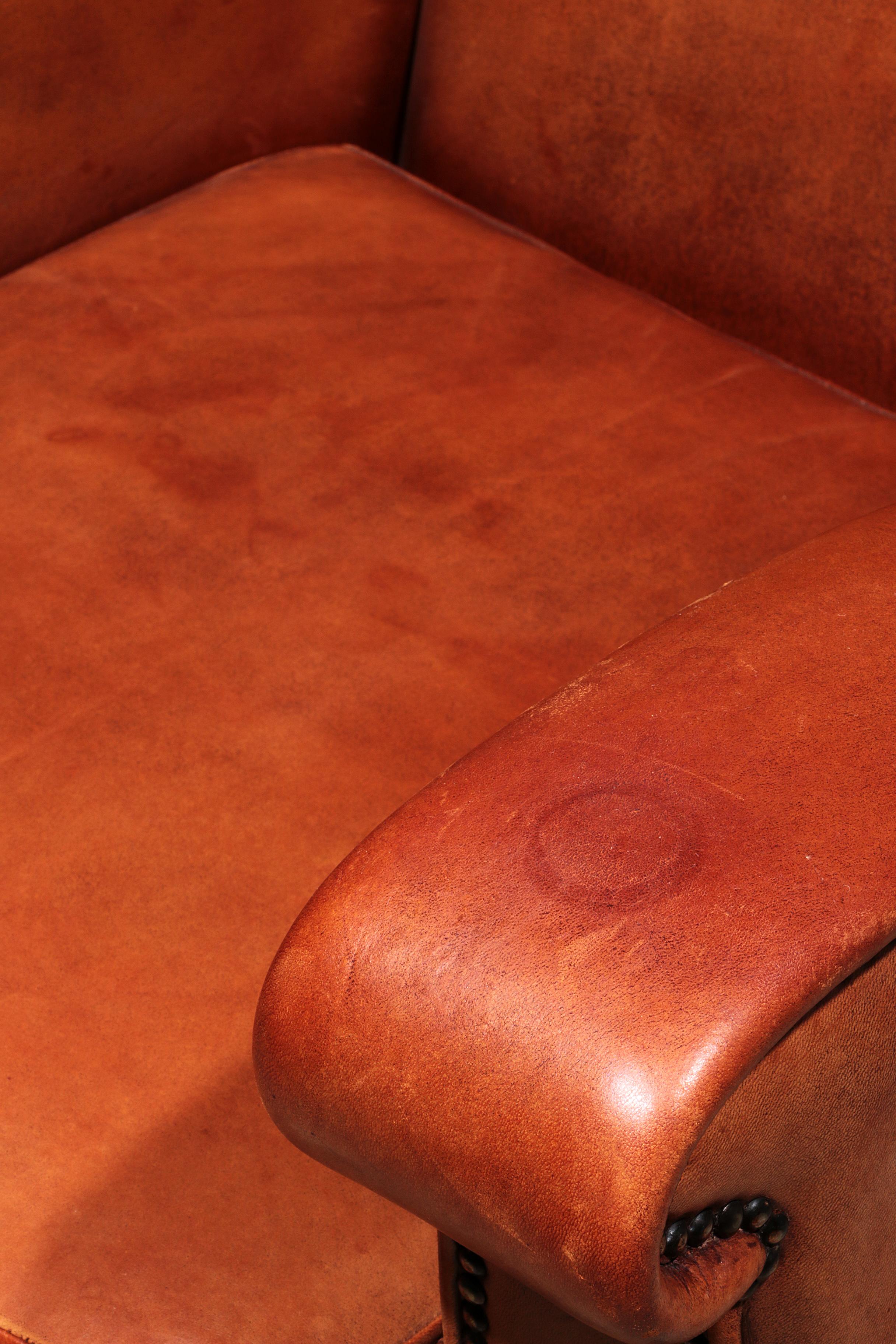 Fauteuil en cuir de mouton design néerlandais fait à la main 1970 - Marque Joris en vente 7