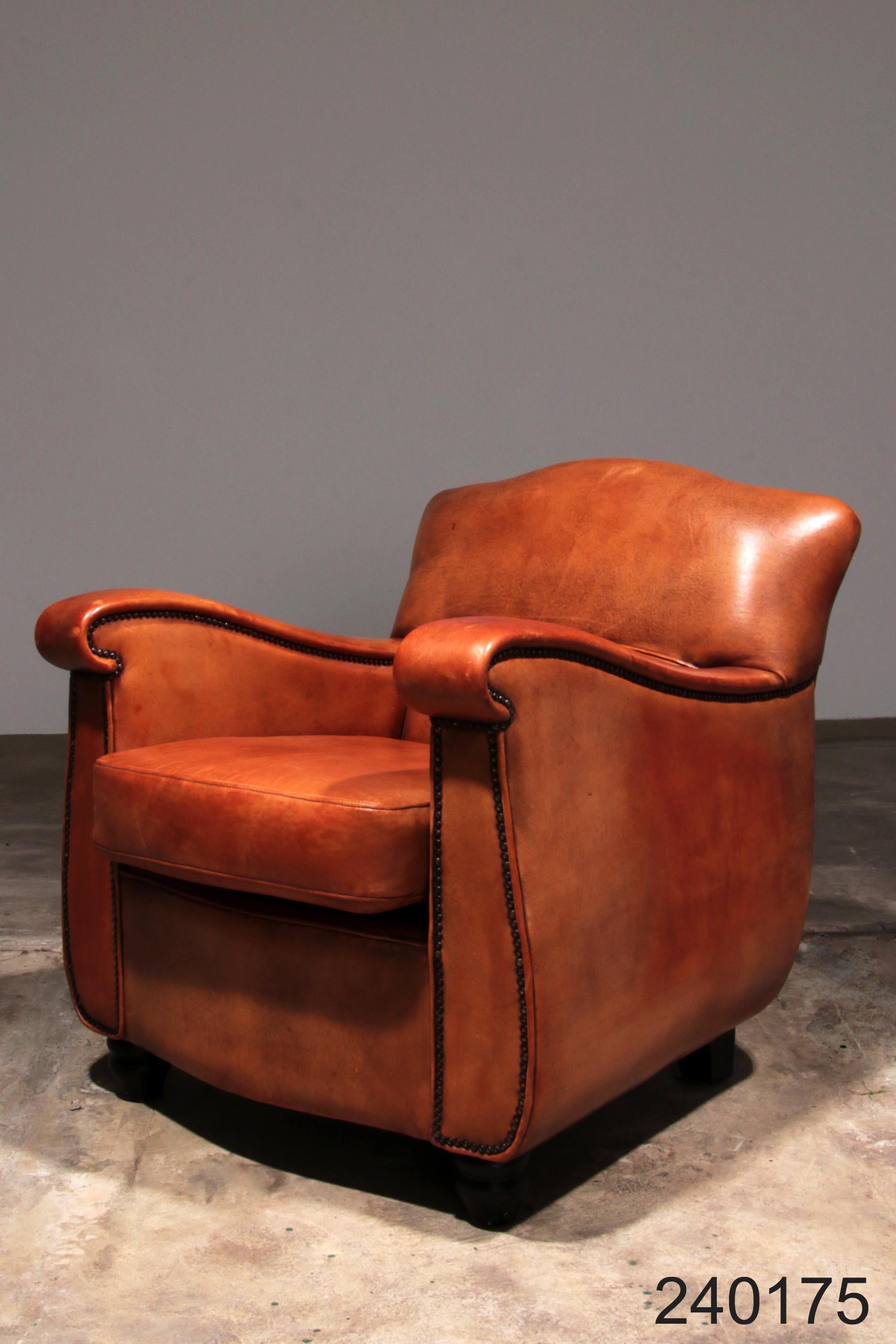 Fauteuil en cuir de mouton design néerlandais fait à la main 1970 - Marque Joris en vente 10