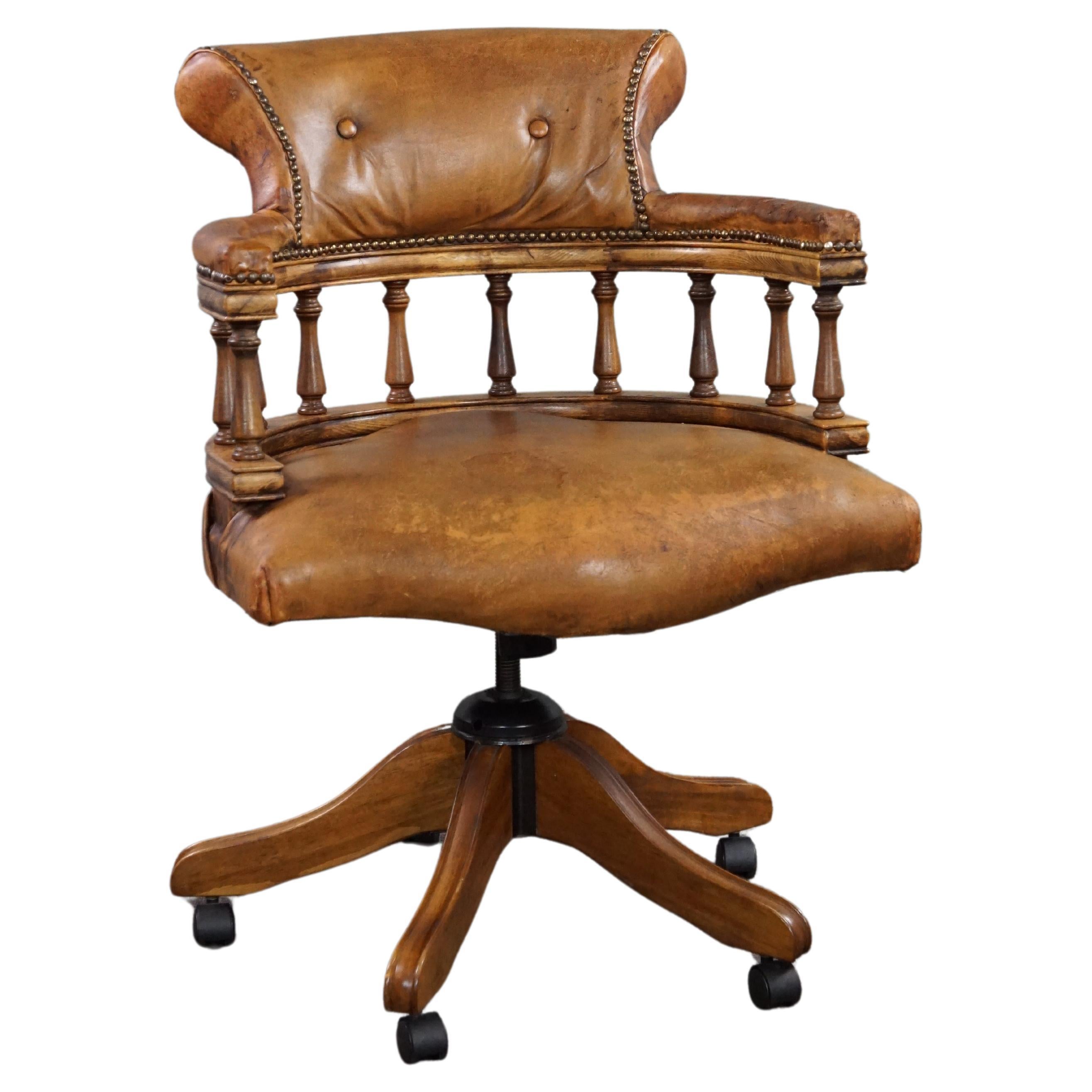 Sheep leather Captains Chair / office chair For Sale