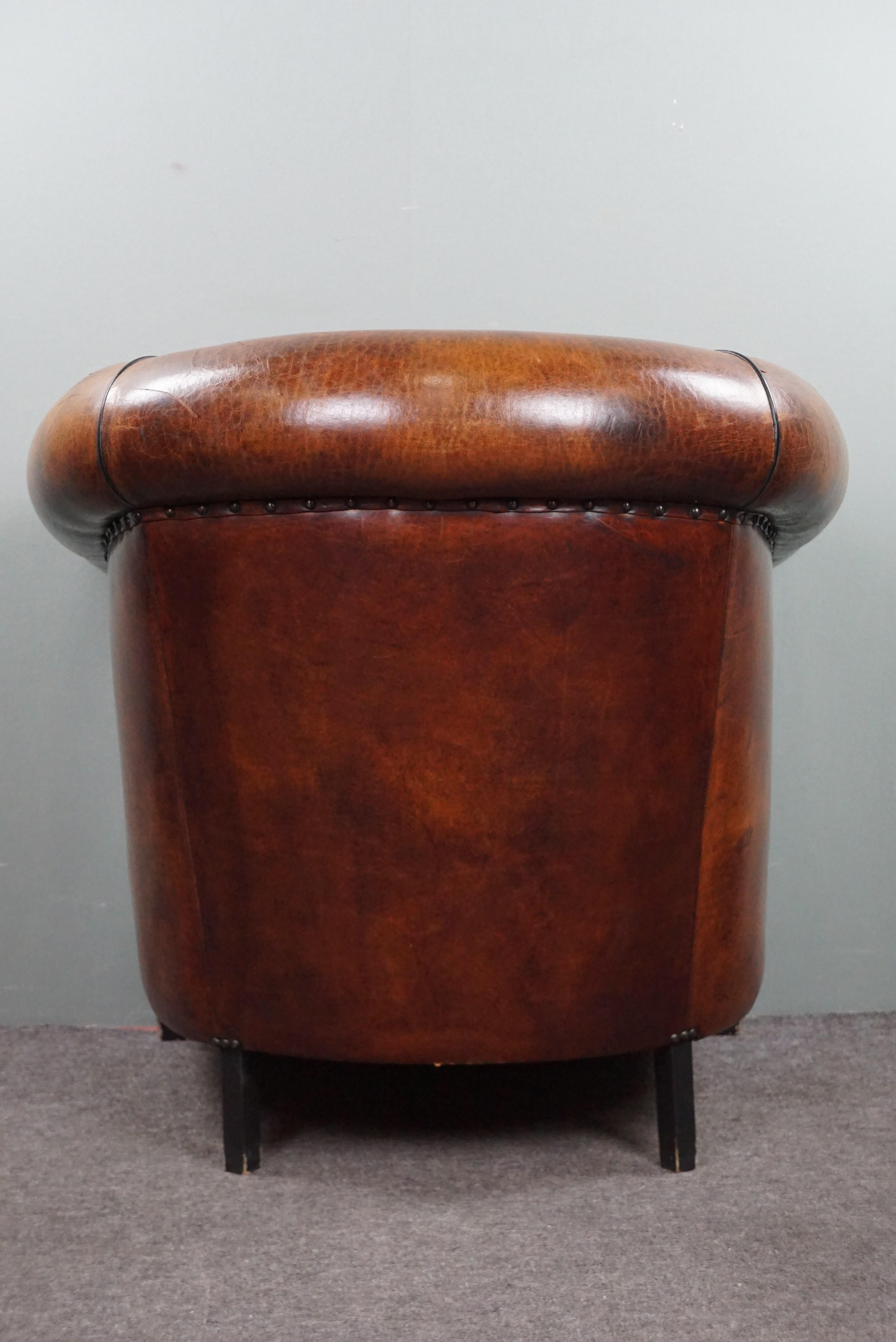 Sheep Leather Club Armchair For Sale 1
