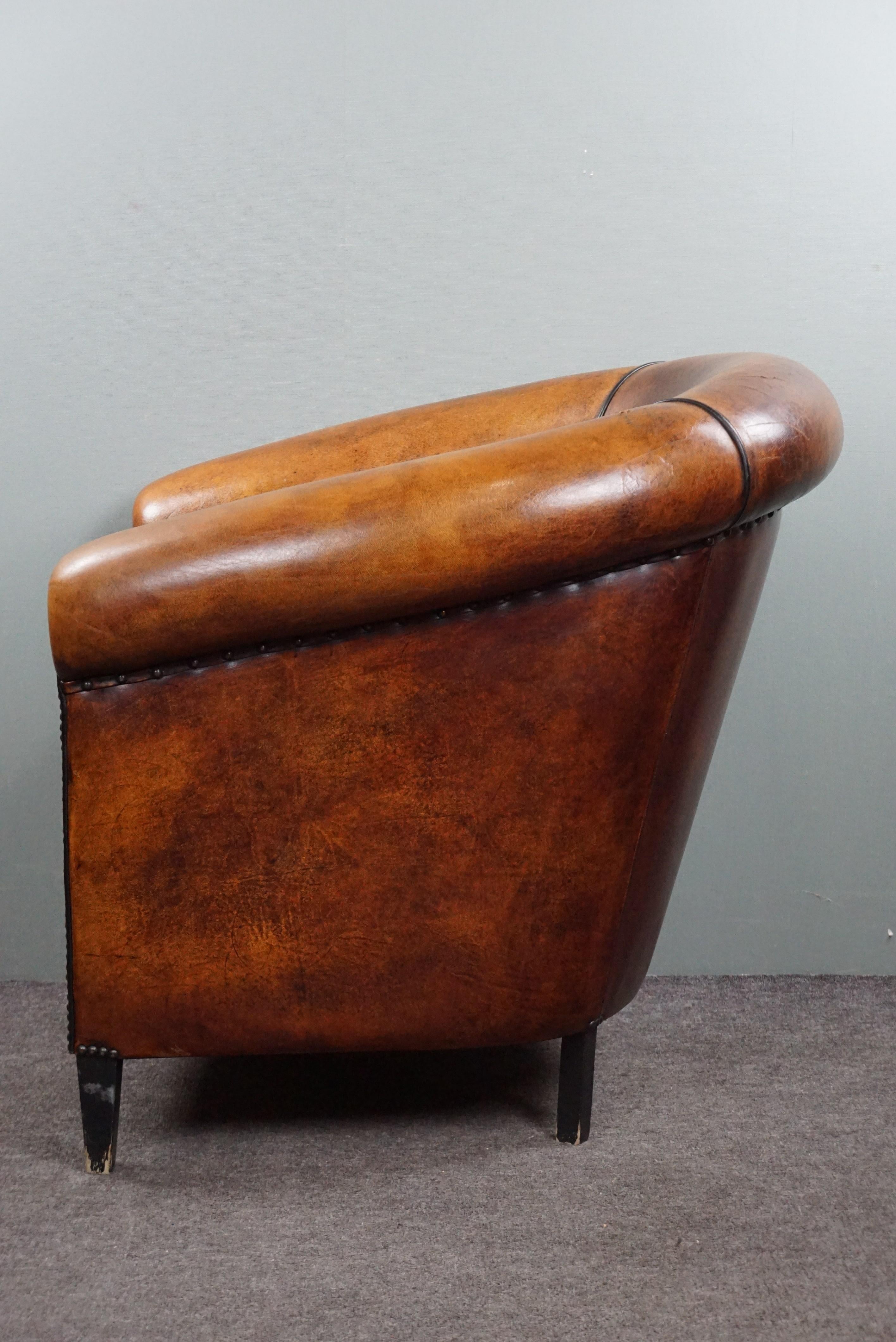 Sheep Leather Club Armchair For Sale 2