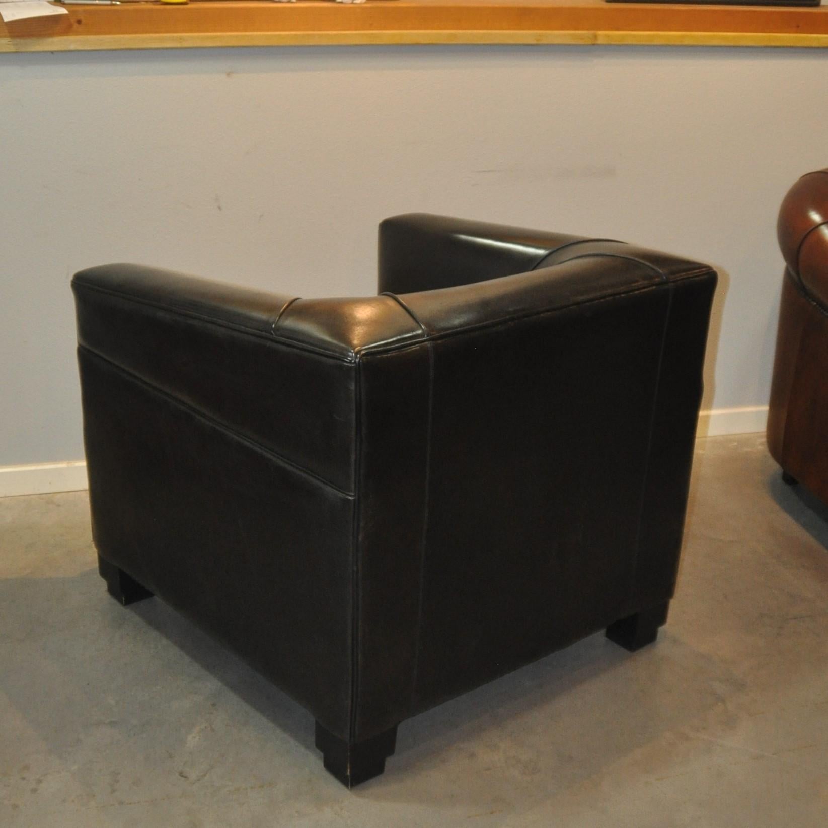 20th Century Sheep Leather Lounge Chair in Art Deco Style by Lounge Atelier Model, Texas