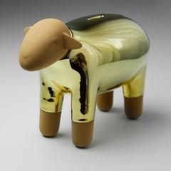 Sheep Moneybox Pop Art, 22K Gold, Made in Italy, 2022, New Collection