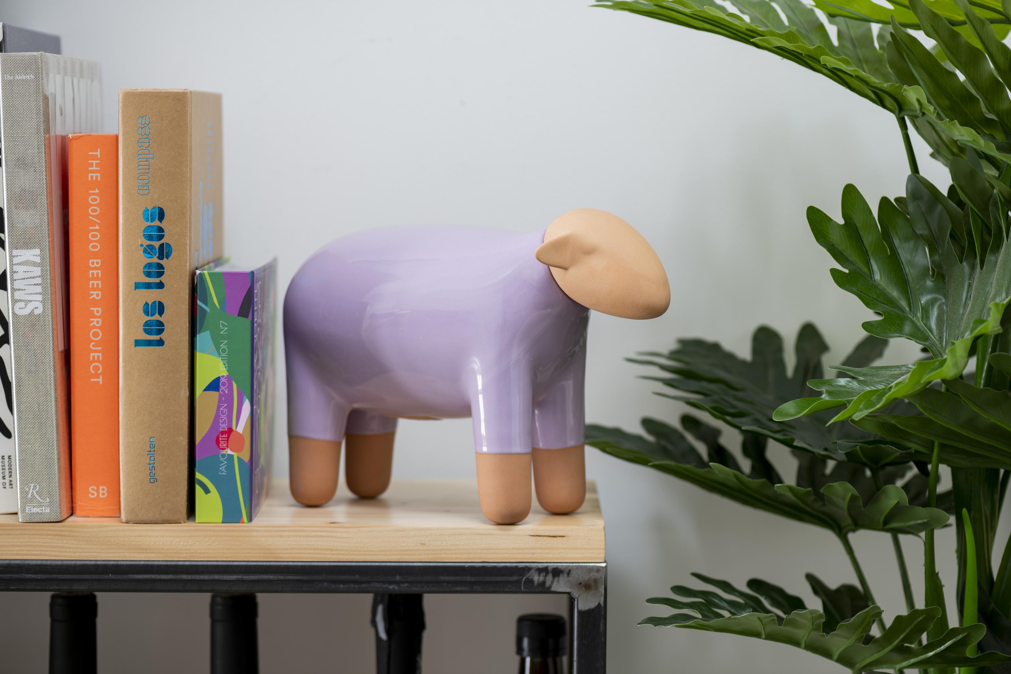 Modern Sheep Moneybox Pop Art, Lilac, Made in Italy, 2022, New Collection For Sale