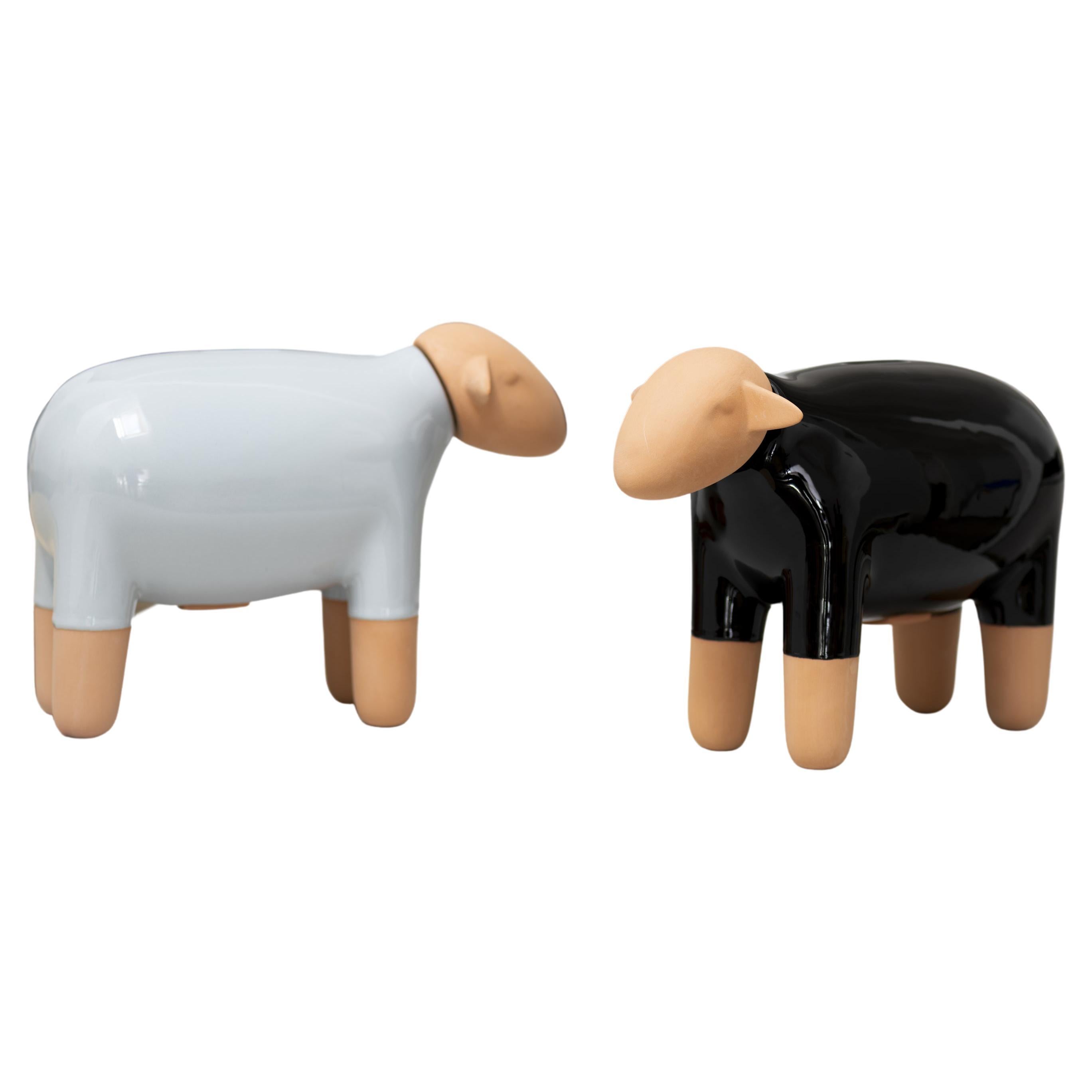 Sheep Moneybox Pop Art, 2er-Set, hergestellt in Italien, 2022, neue Kollektion