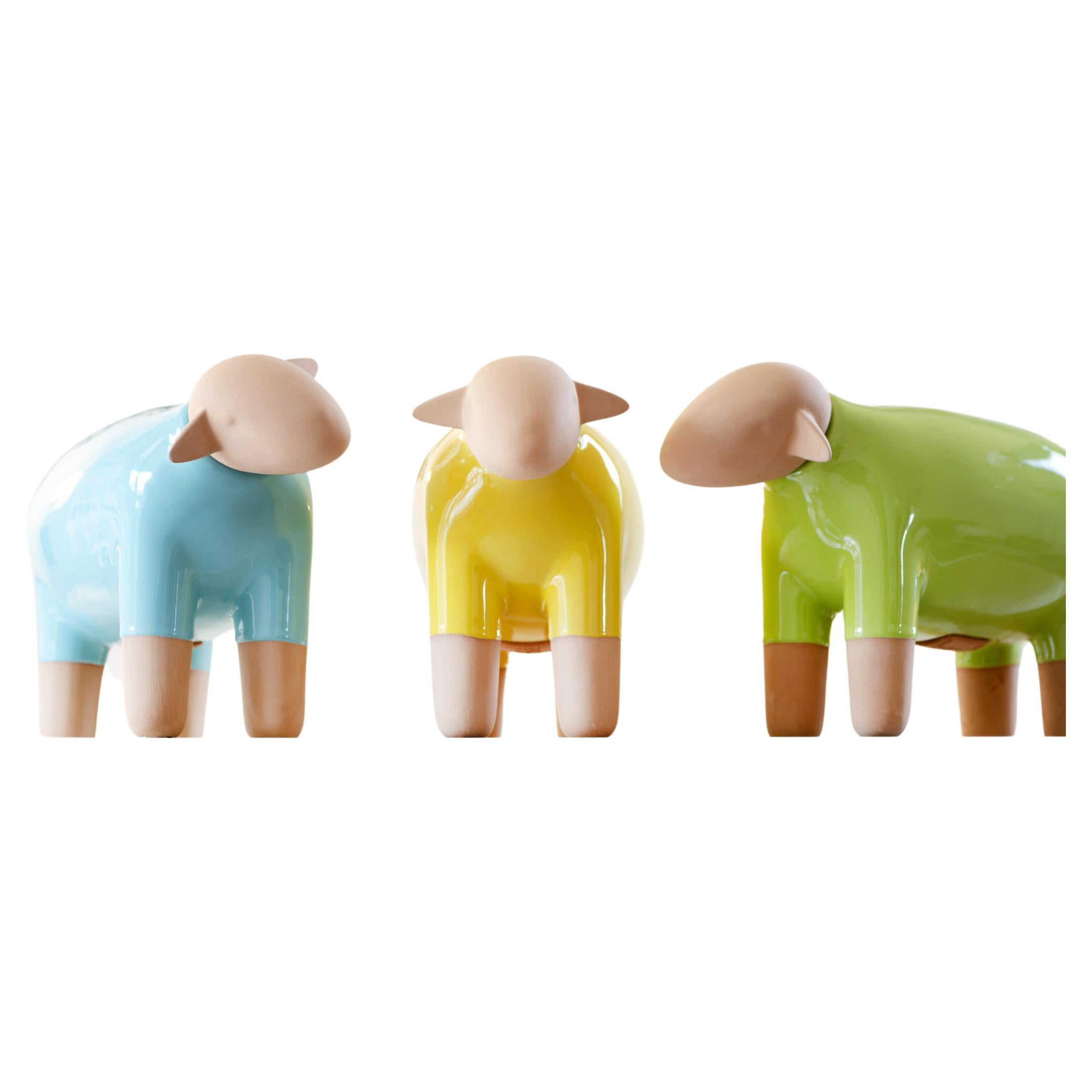 Sheep Moneybox Pop Art, Set of 3 Pieces, Made in Italy, 2022, New Collection