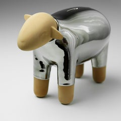 Salvadanaio Pecora Pop Art, Argento, Made in Italy, 2022, Nuova collezione