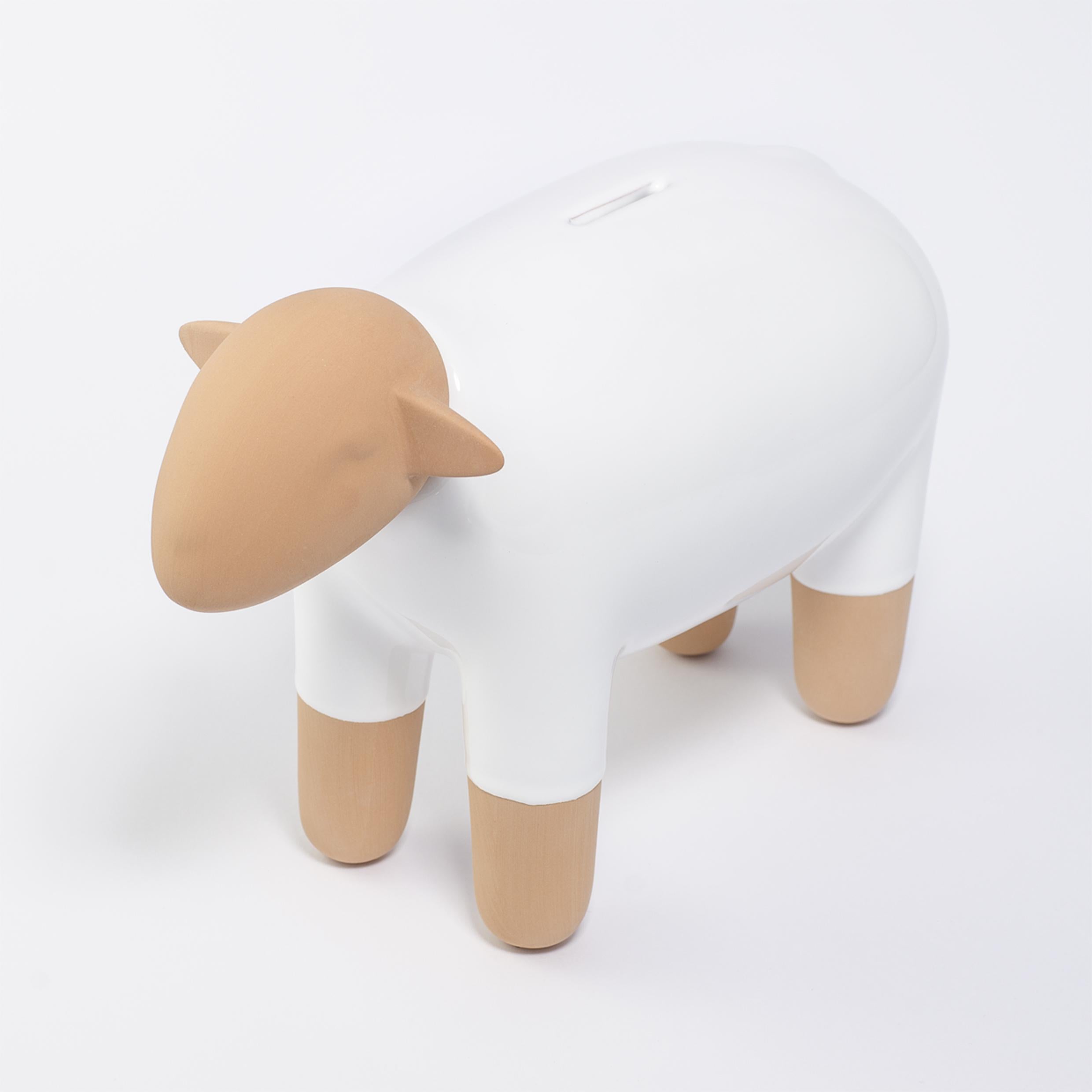 Modern Sheep Moneybox Pop Art, White, Made in Italy, 2022, New Collection For Sale