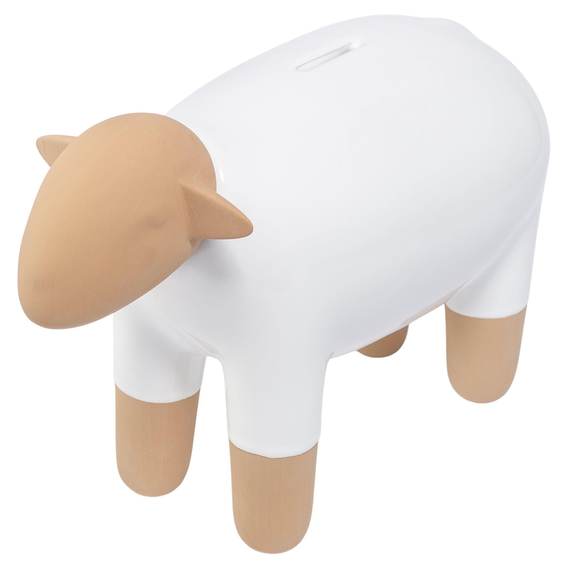 Sheep Moneybox Pop Art, White, Made in Italy, 2022, New Collection For Sale