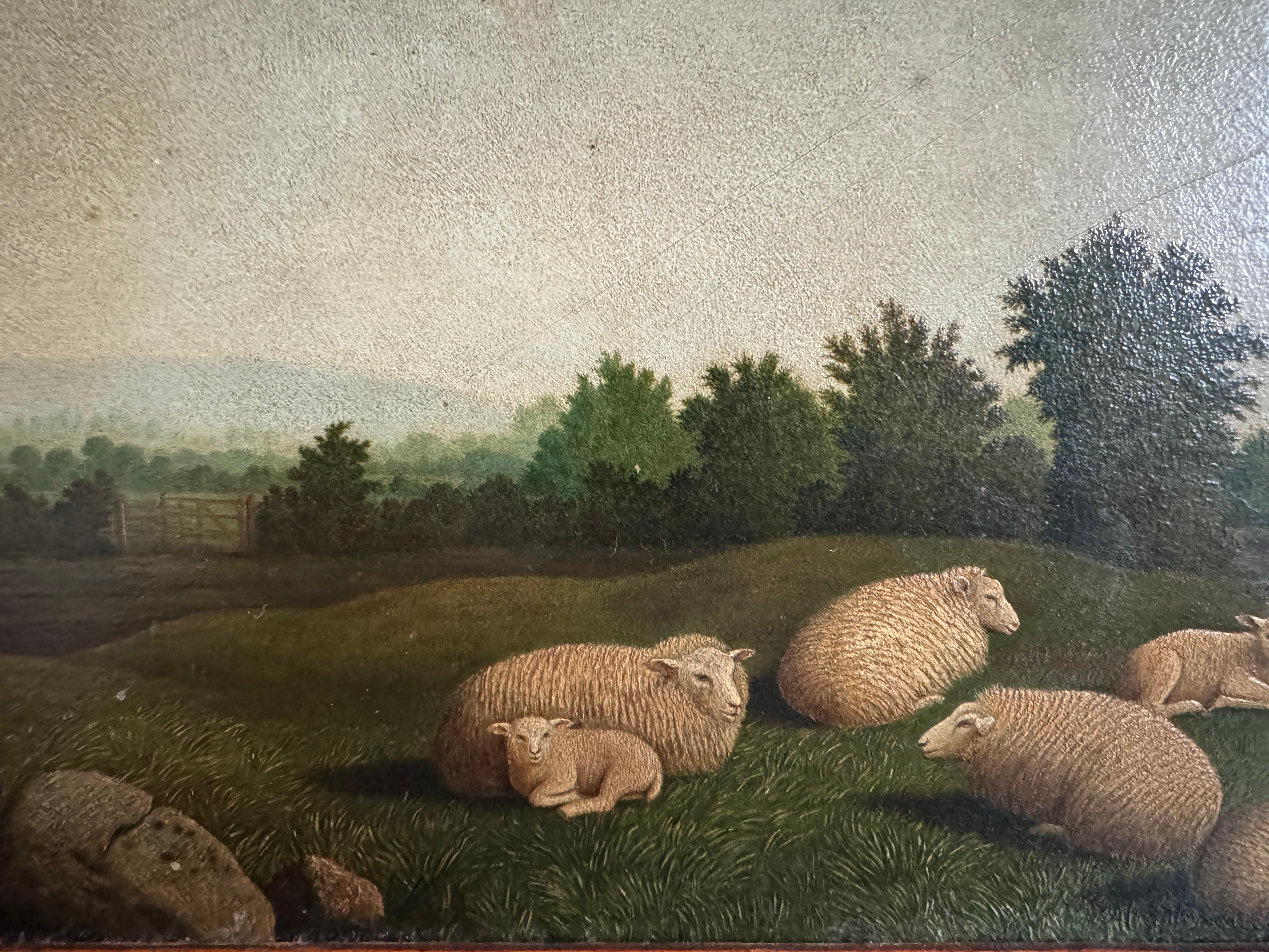 English 'Sheep Resting in Meadow' by Thomas Sidney Cooper c1845 For Sale