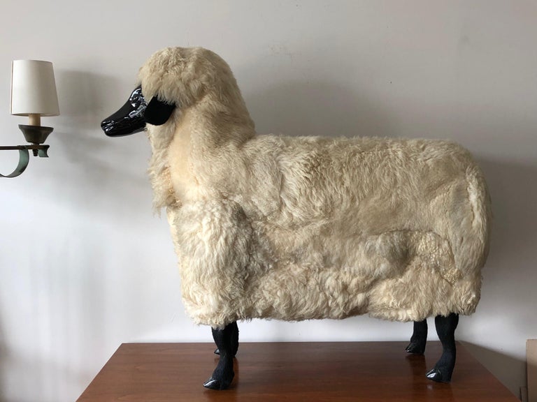 Modern Sheep Sculpture Ottoman