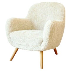 Chaise de bain ours en peau de mouton et chêne Teddy Bear