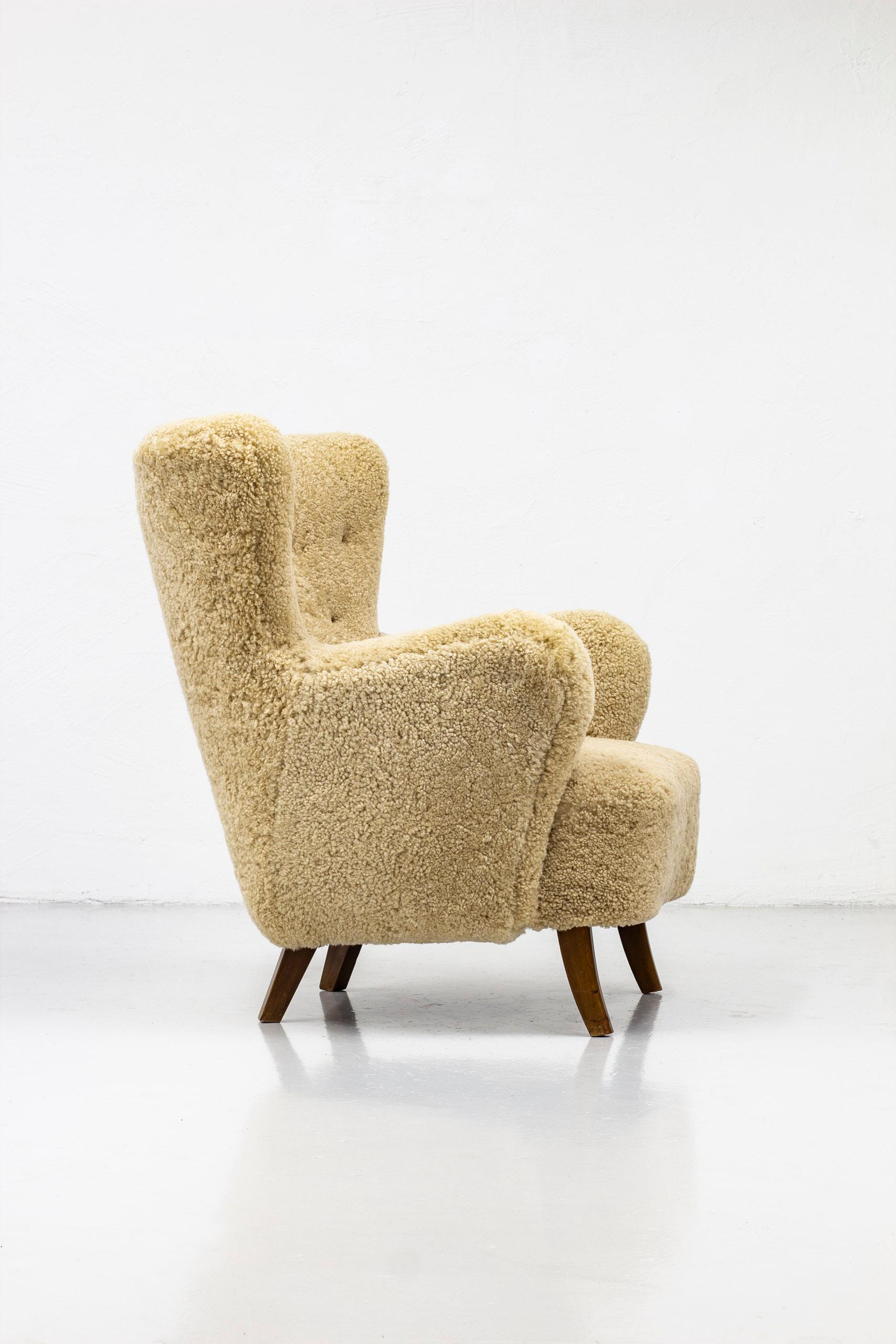 Sheep Skin Lounge Chair by Alfred Christensen, Denmark, 1950s 6