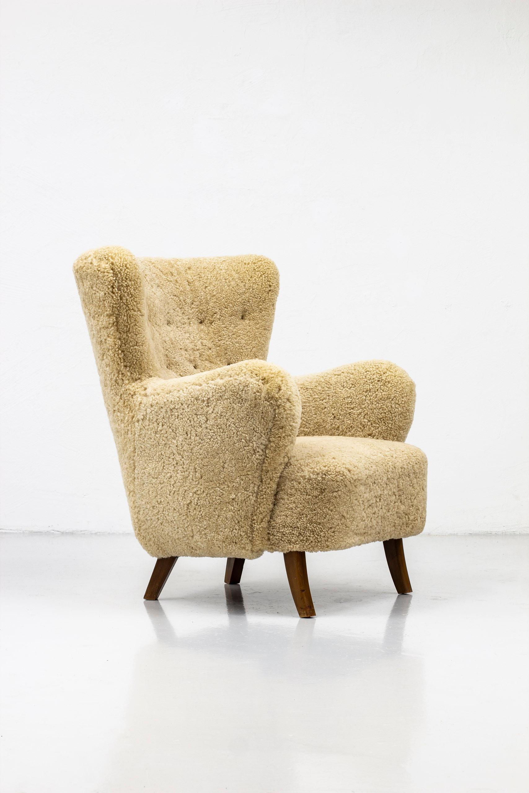 Sheep Skin Lounge Chair by Alfred Christensen, Denmark, 1950s 7
