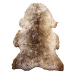 Sheep Skin Rug Bronze Brown Long Hair Grizzly