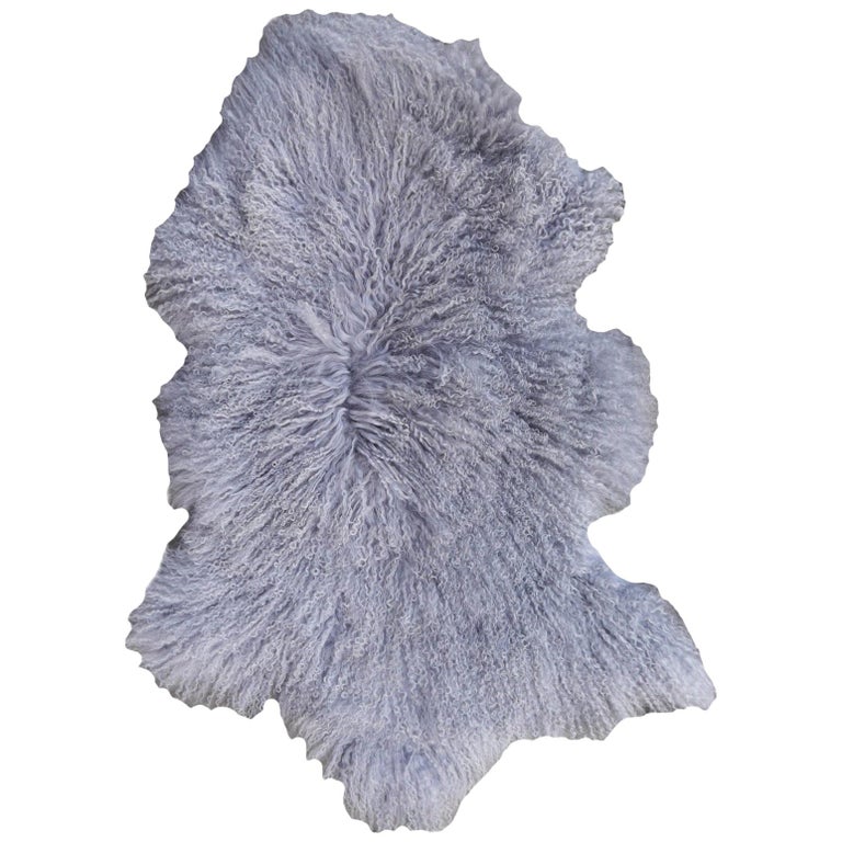 Sheep Skin Rug Tibetan Mongolian Long Hair Curley Hide at 1stDibs