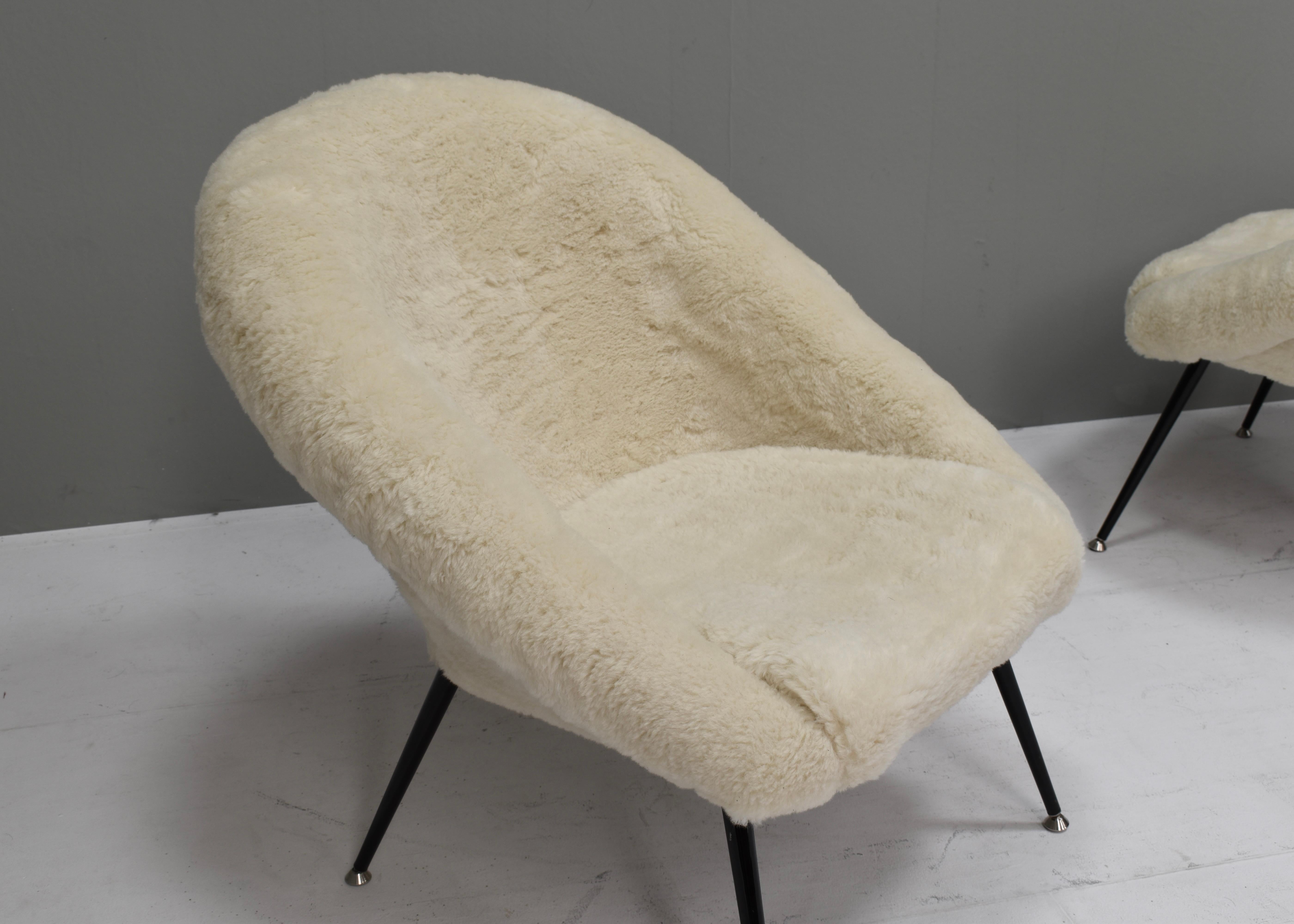 Sheep Wool Armchair by or in the Manor Fritz Neth, Germany, circa 1970 4