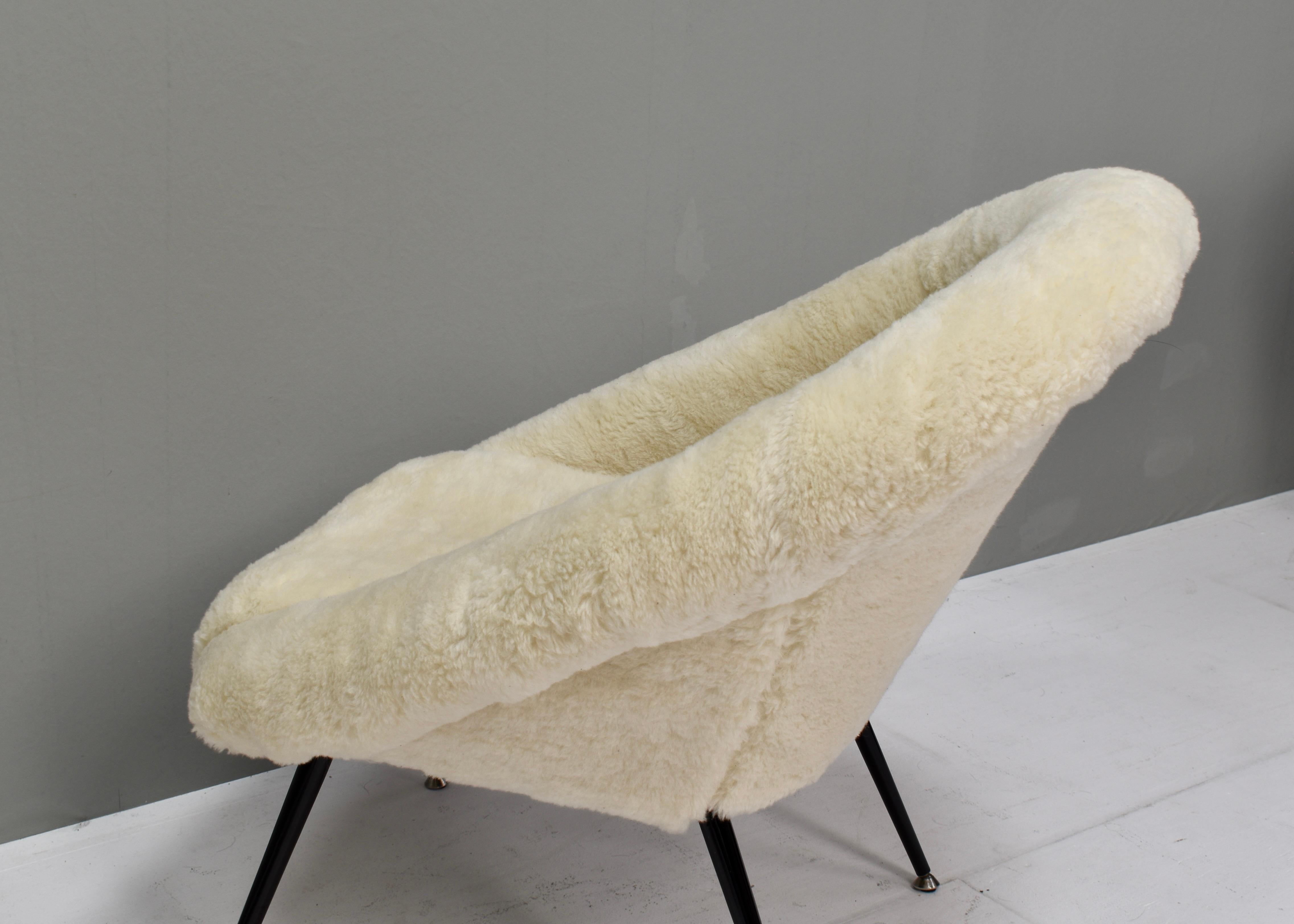 Sheep Wool Armchair by or in the Manor Fritz Neth, Germany, circa 1970 7