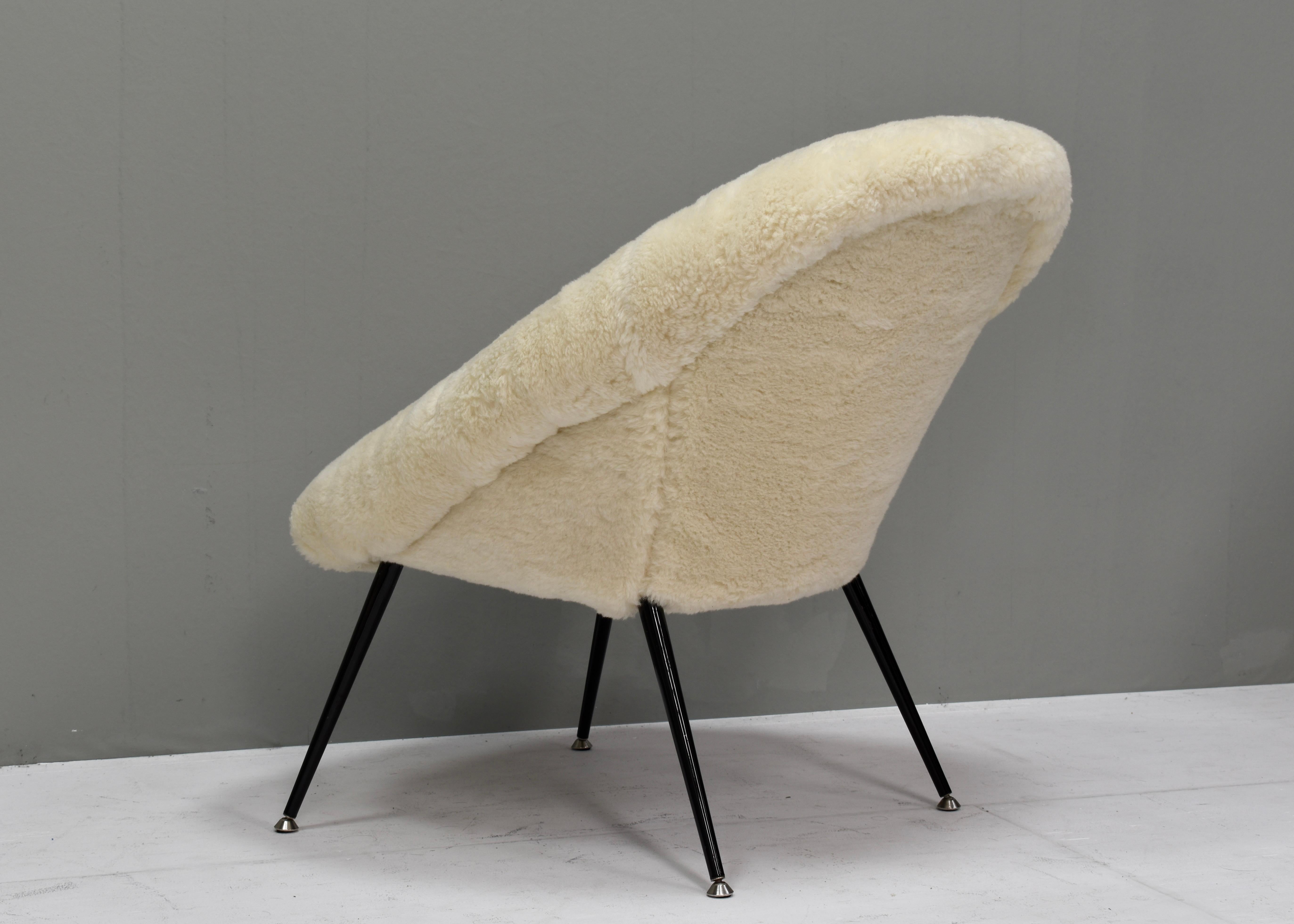 Sheep Wool Armchair by or in the Manor Fritz Neth, Germany, circa 1970 8