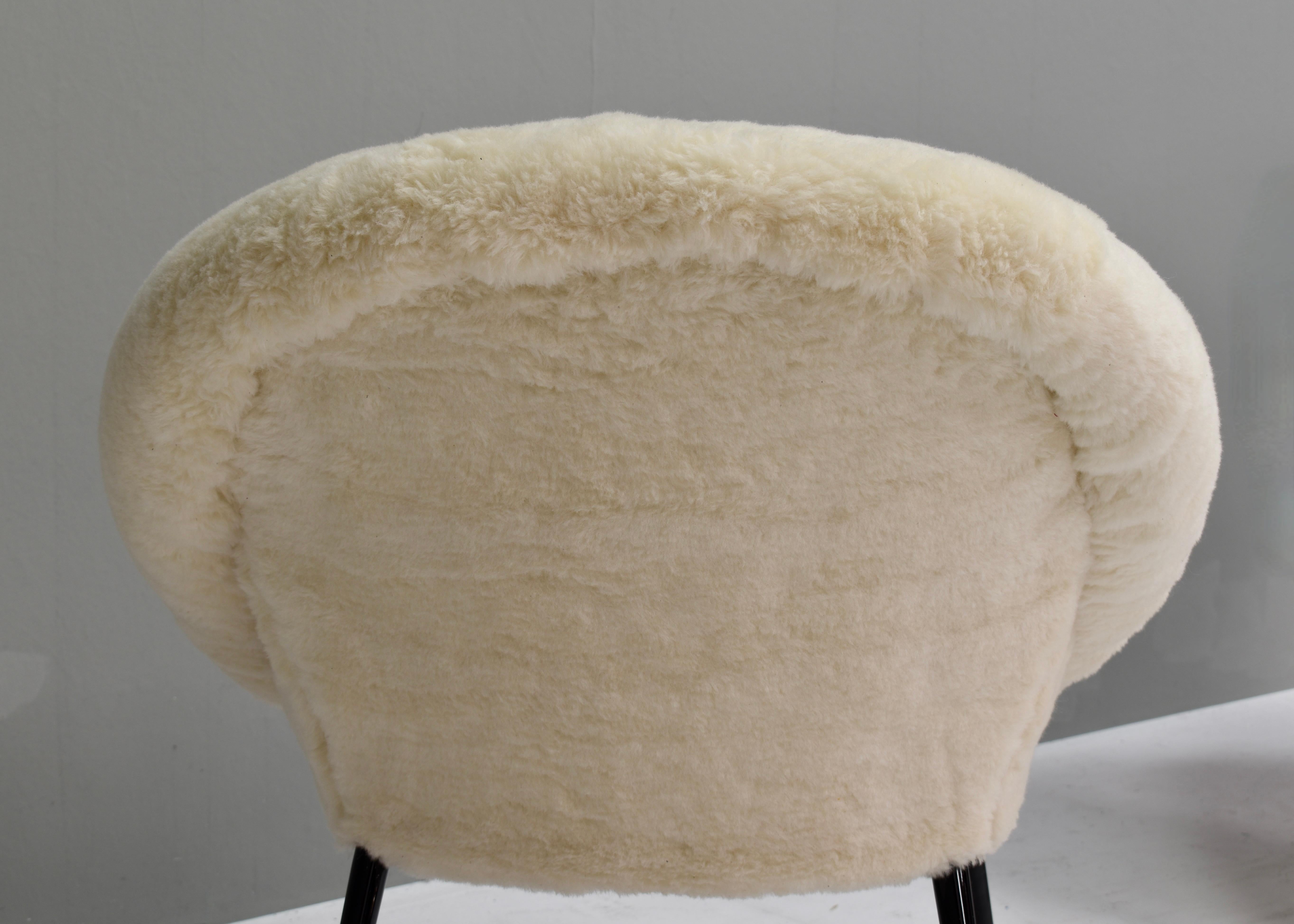 Sheep Wool Armchair by or in the Manor Fritz Neth, Germany, circa 1970 9