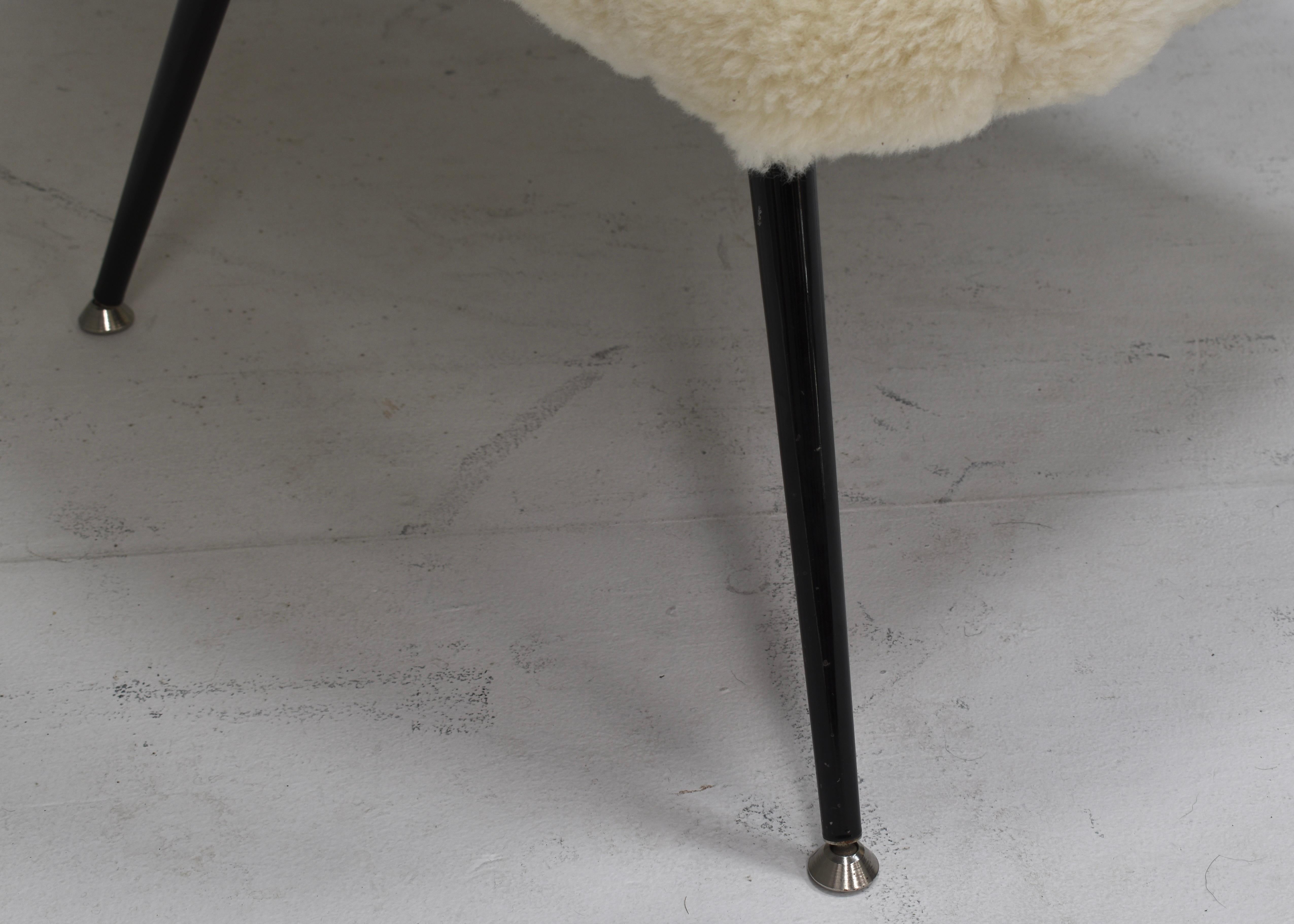 Sheep Wool Armchair by or in the Manor Fritz Neth, Germany, circa 1970 11