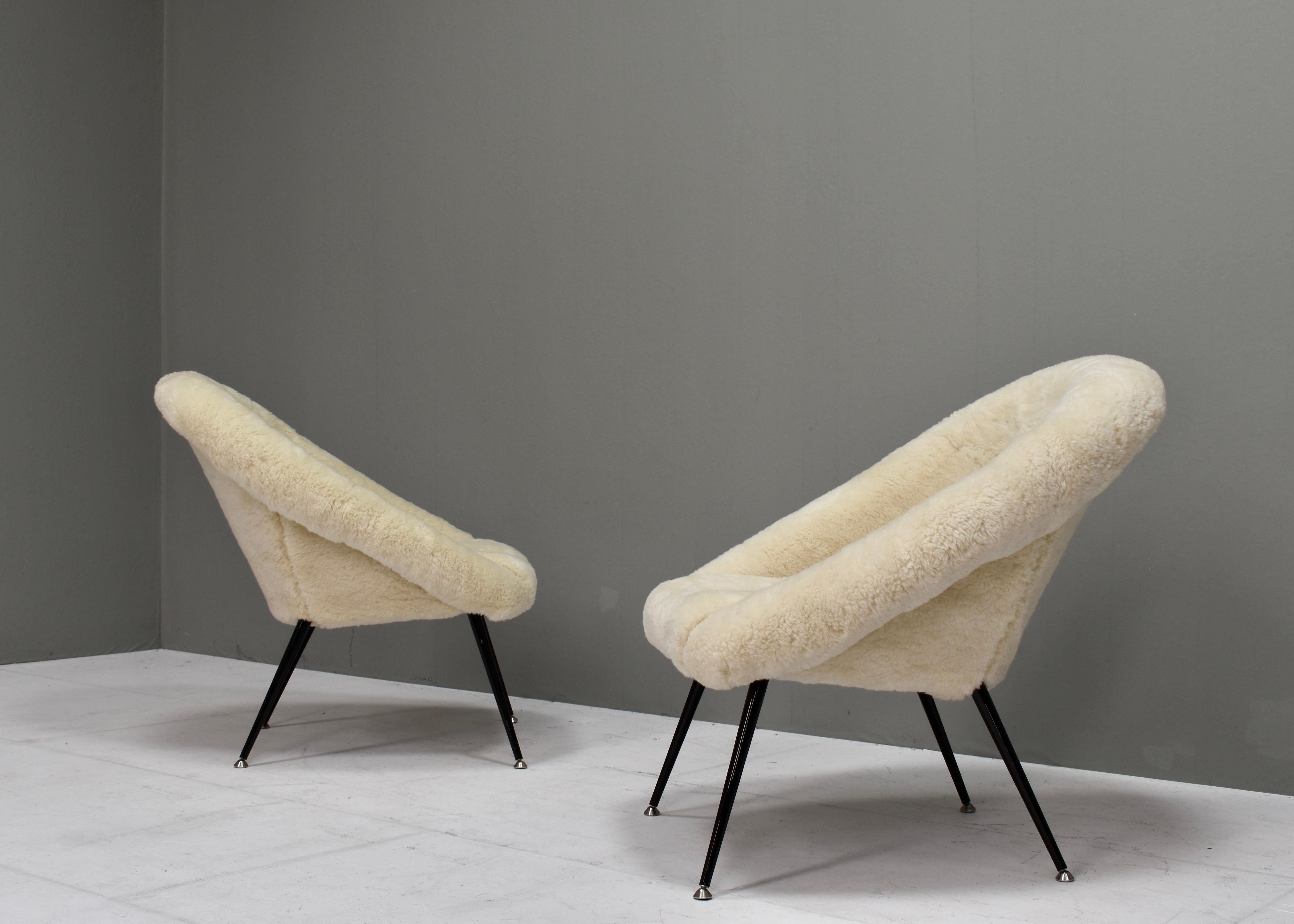 Late 20th Century Sheep Wool Armchair by or in the Manor Fritz Neth, Germany, circa 1970