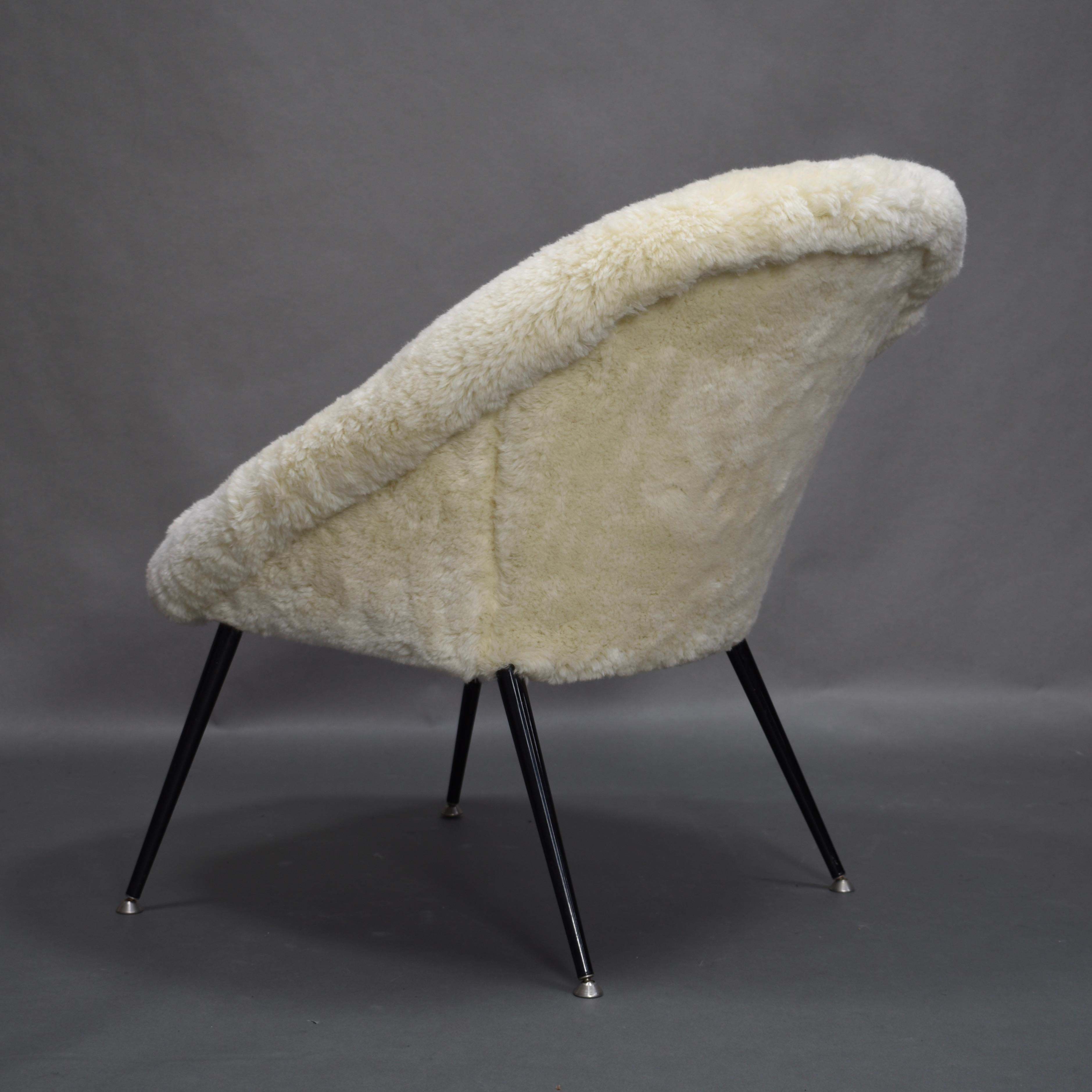 Late 20th Century Sheep Wool Armchair in the Manor Fritz Neth, Germany, circa 1970