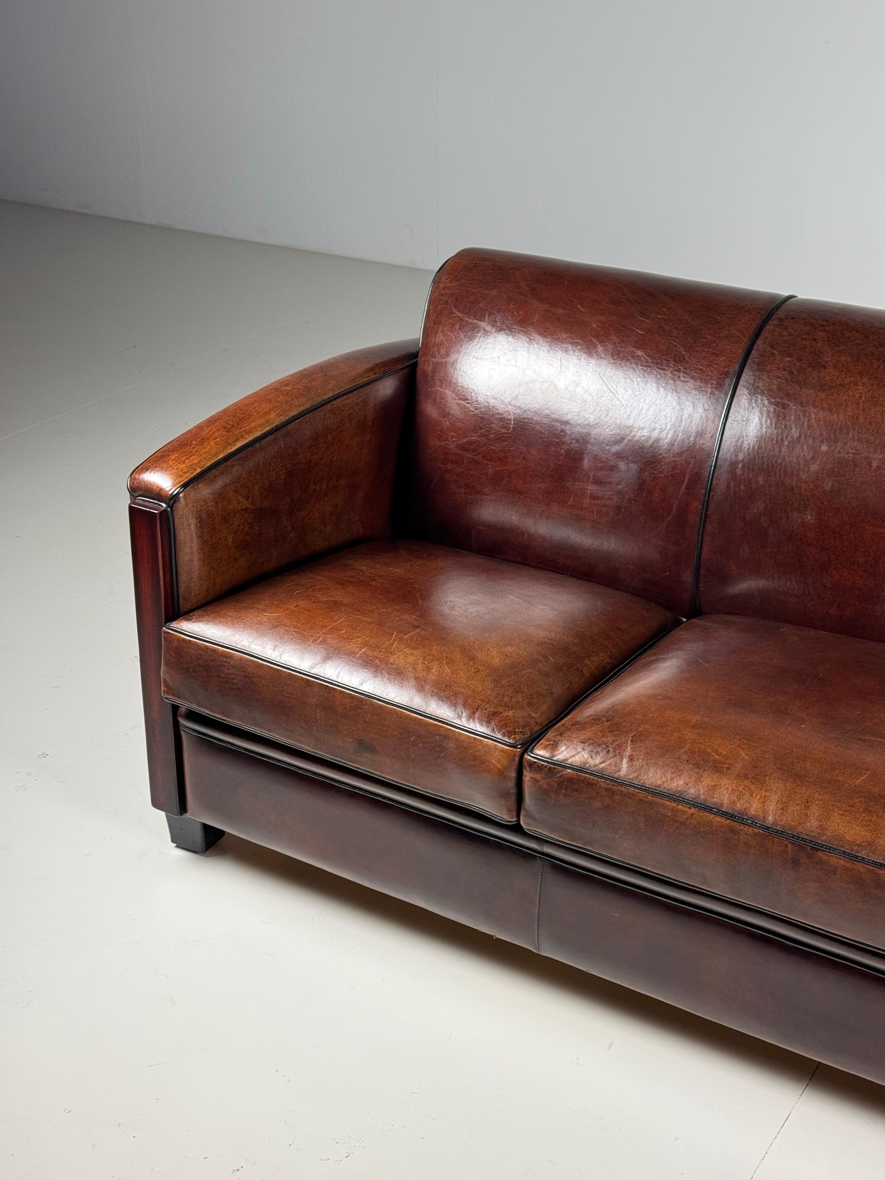 Sofa aus Schafsleder im Art Deco Stil im Angebot 6