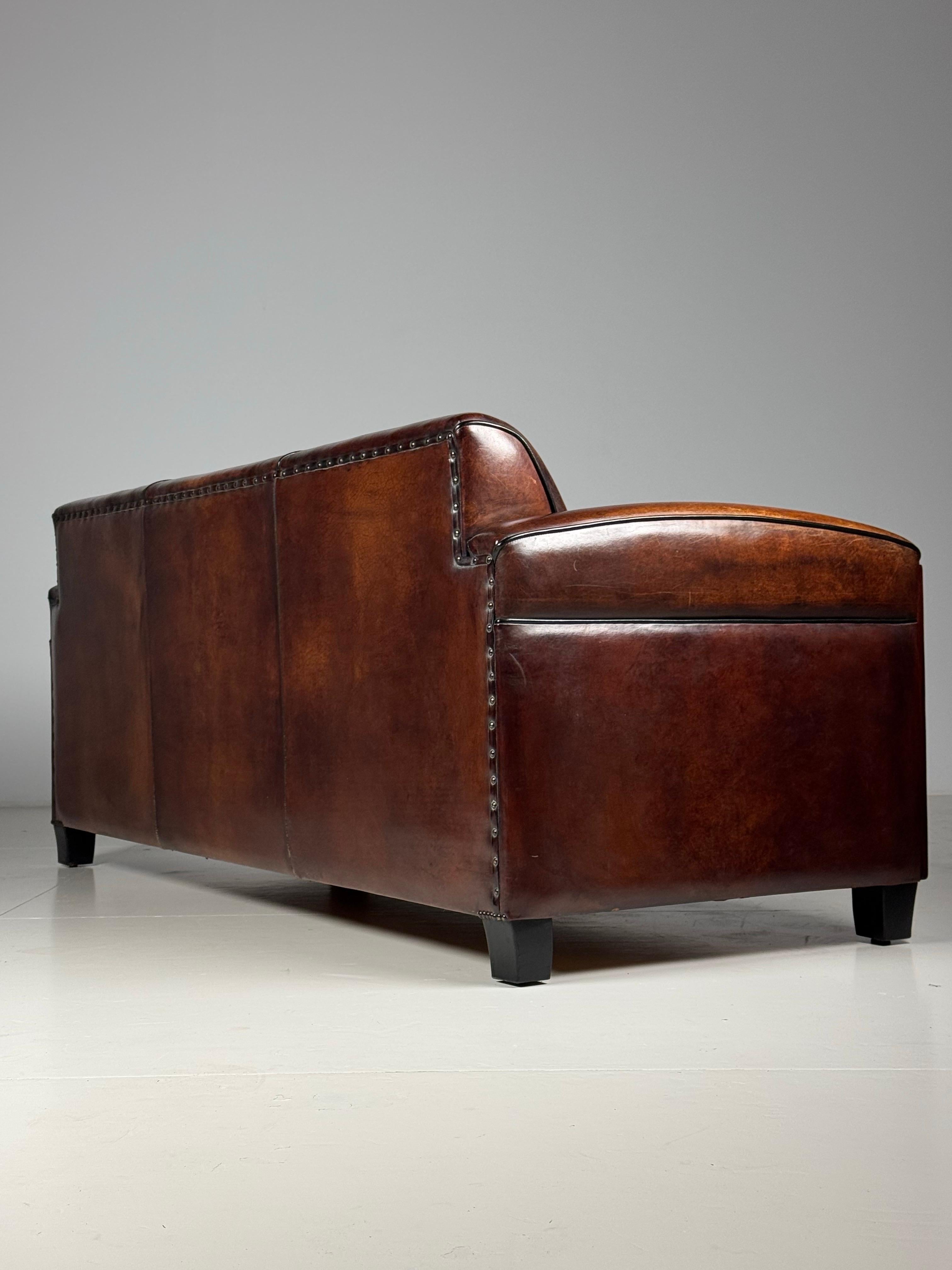 Sofa aus Schafsleder im Art Deco Stil im Angebot 7