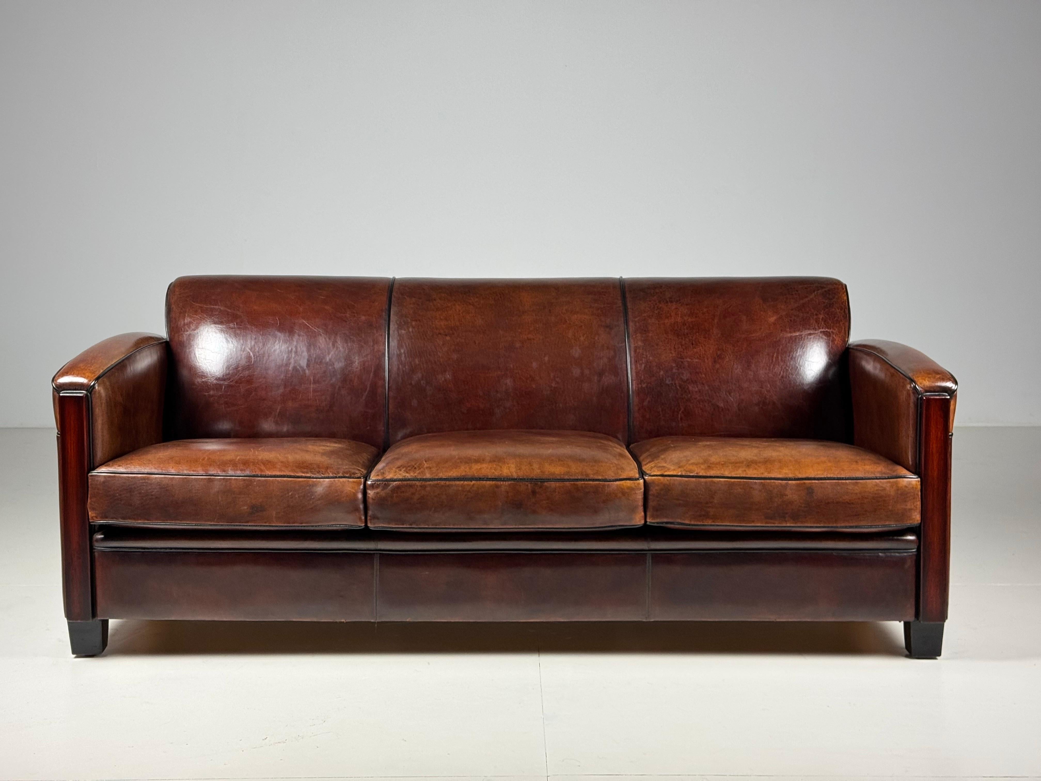 Sofa aus Schafsleder im Art Deco Stil im Angebot 8