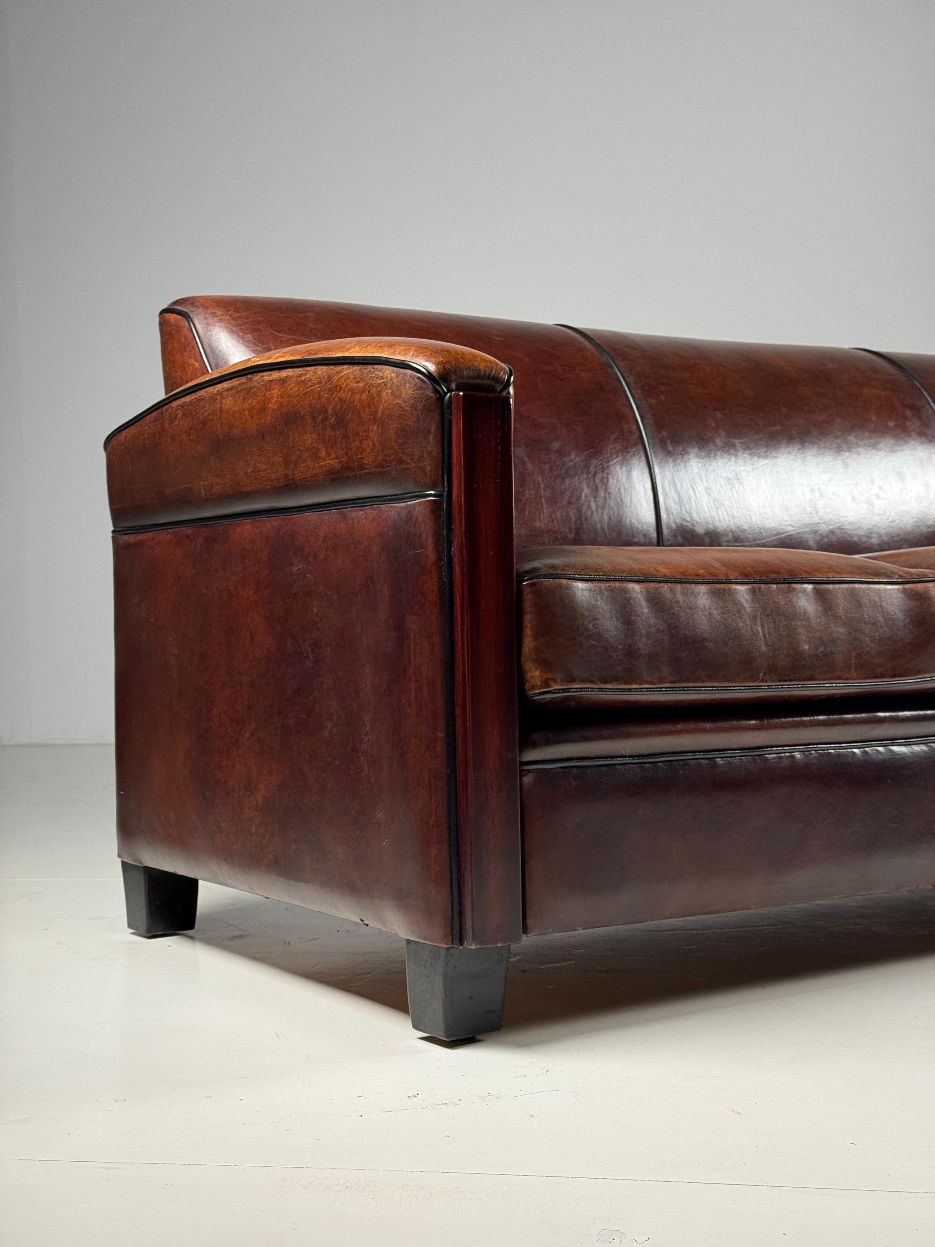 Sofa aus Schafsleder im Art Deco Stil im Angebot 9