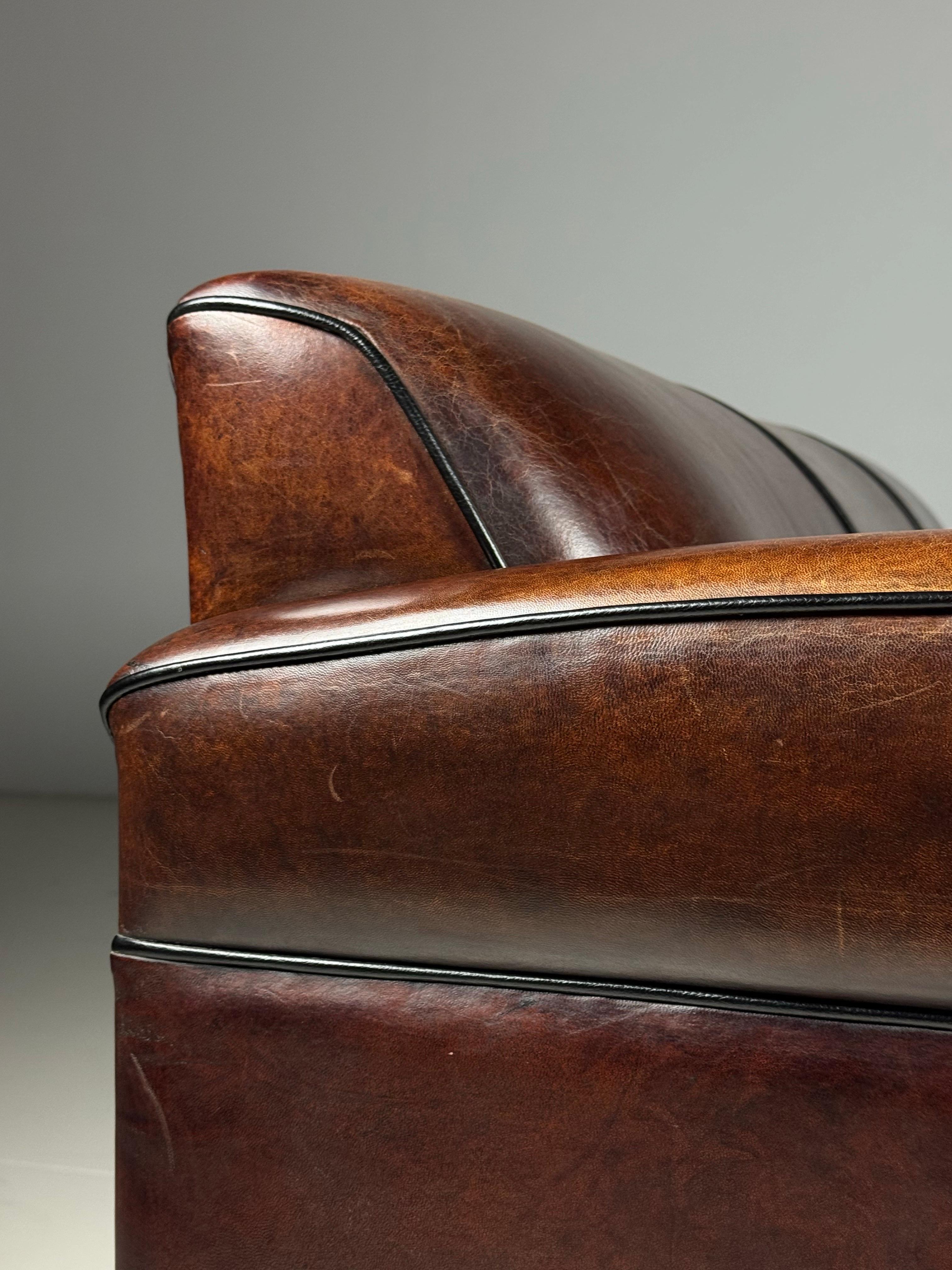 Sofa aus Schafsleder im Art Deco Stil im Angebot 10