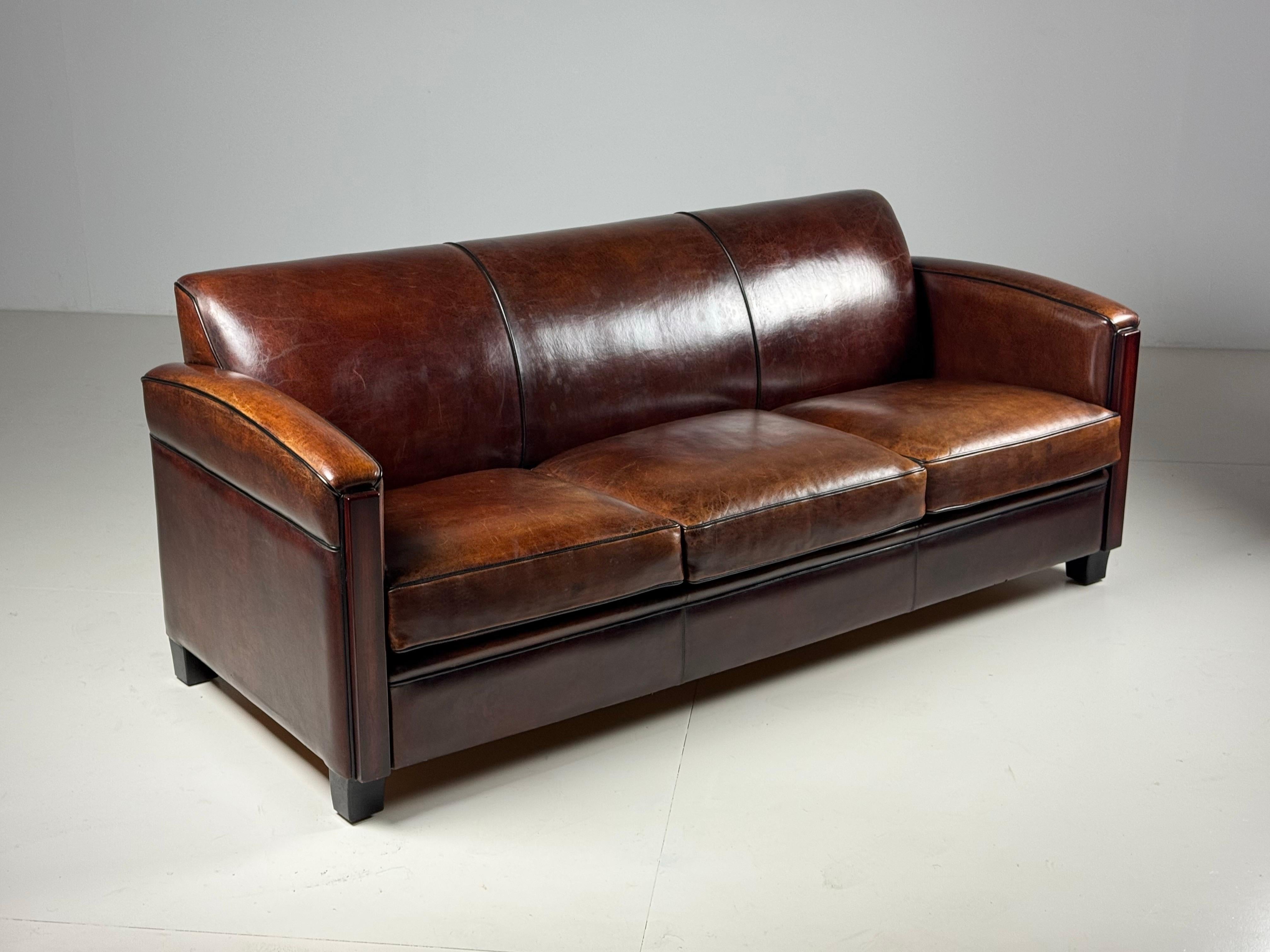 Sofa aus Schafsleder im Art Deco Stil im Angebot 11