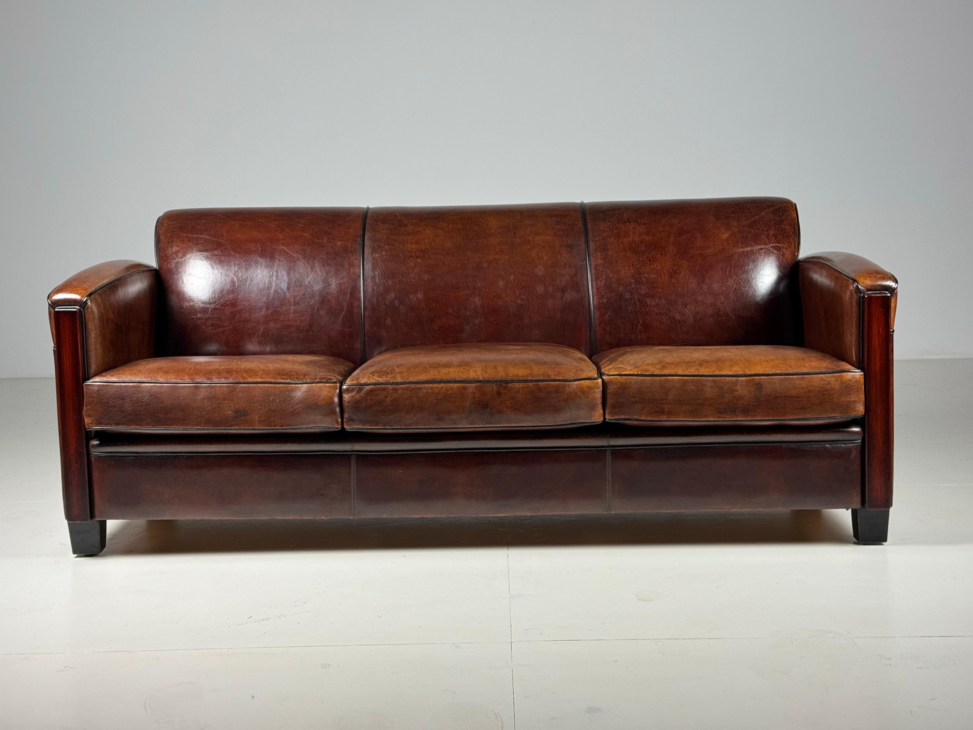 Sofa aus Schafsleder im Art Deco Stil im Angebot 12