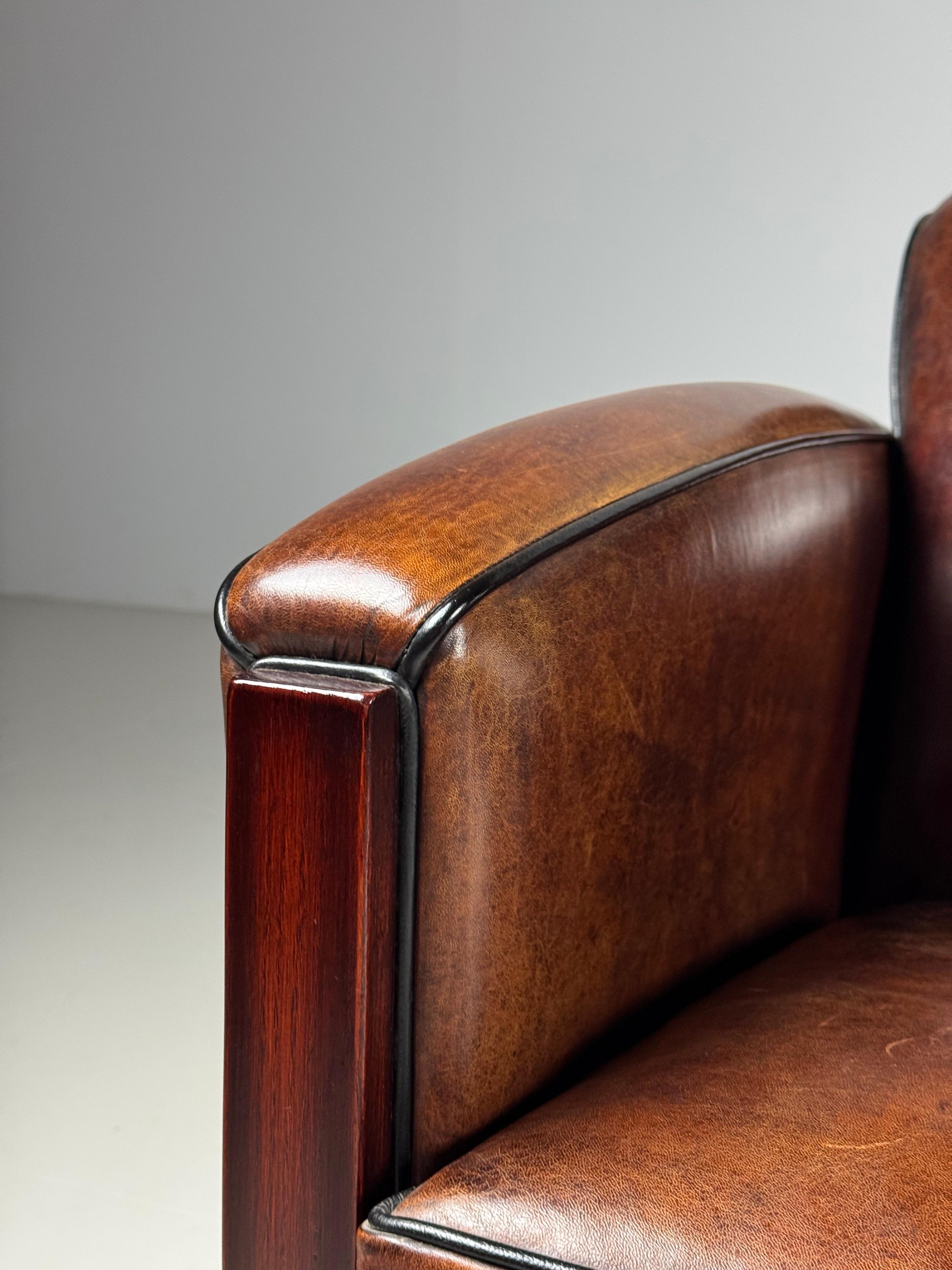 Sofa aus Schafsleder im Art Deco Stil im Angebot 3