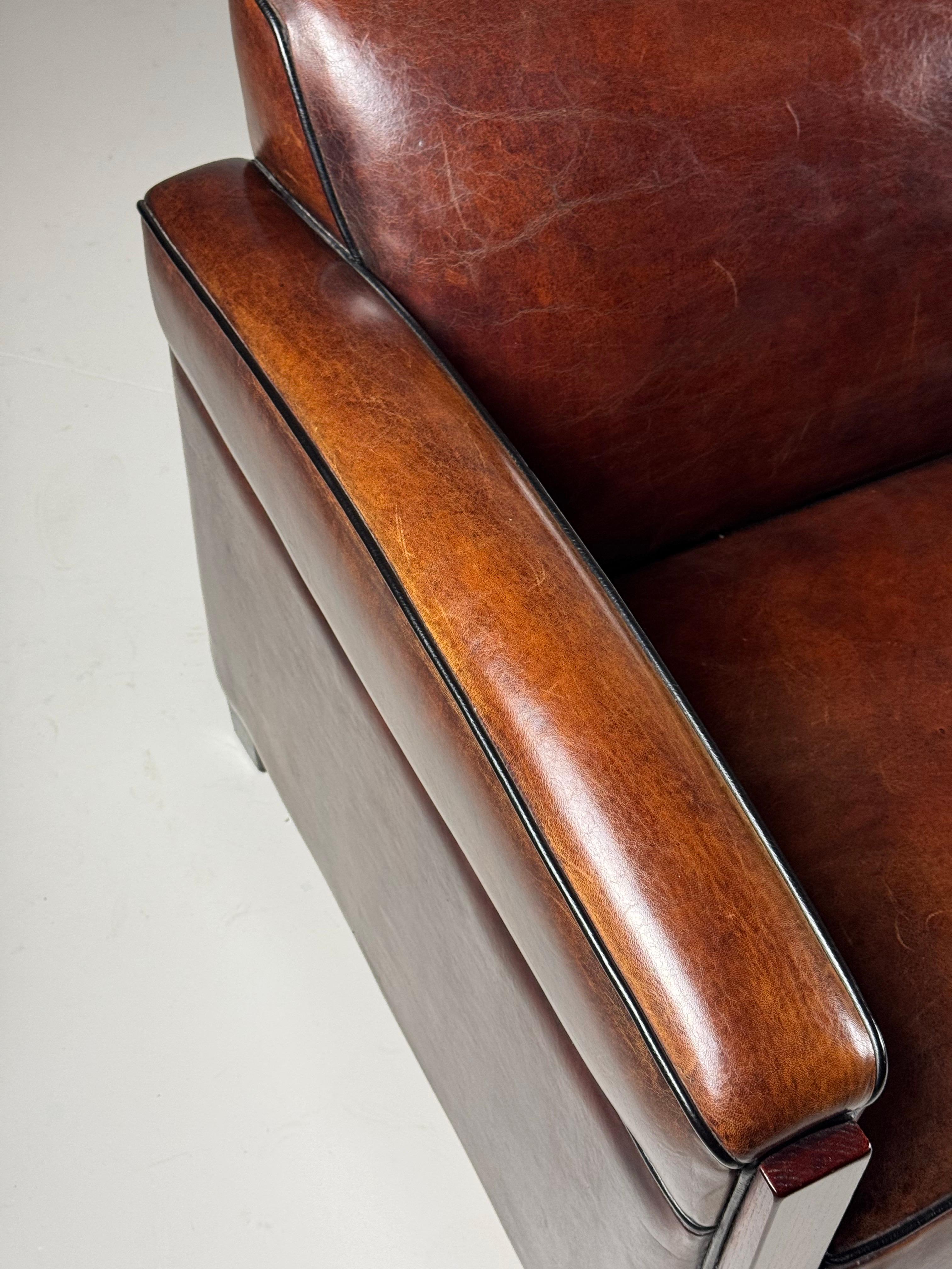Sofa aus Schafsleder im Art Deco Stil im Angebot 4