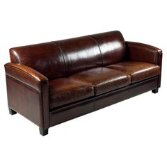 Sofá de piel de oveja estilo Art Déco